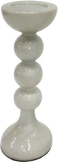 13  Bubbly White Candle Holder