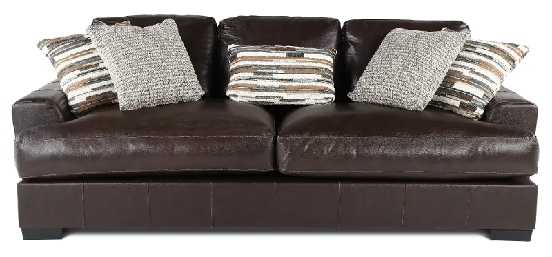 Bodie Chocolate Brown Leather-Match Sofa