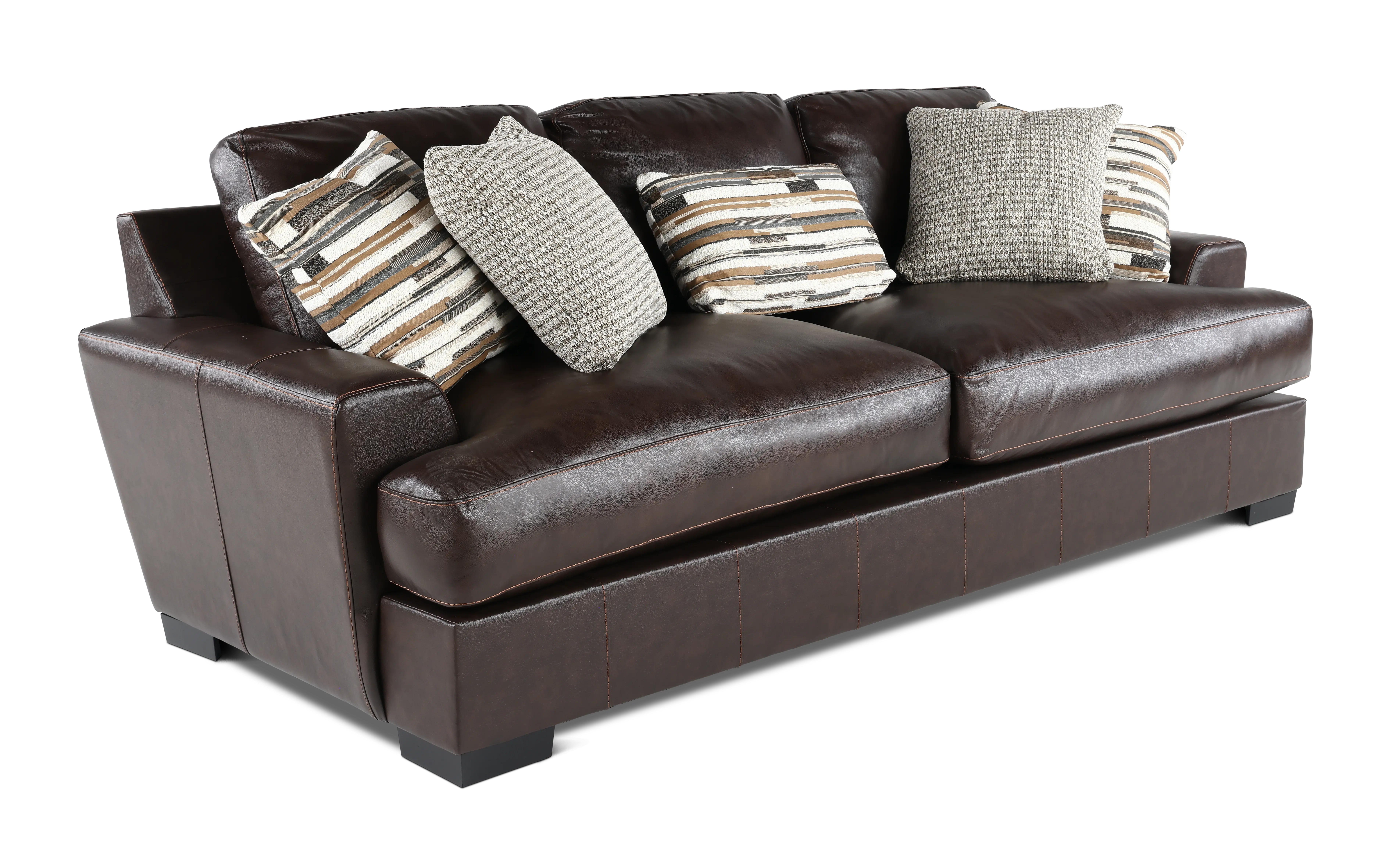 BIDSOF Bodie Chocolate Brown Leather-Match Sofa-4