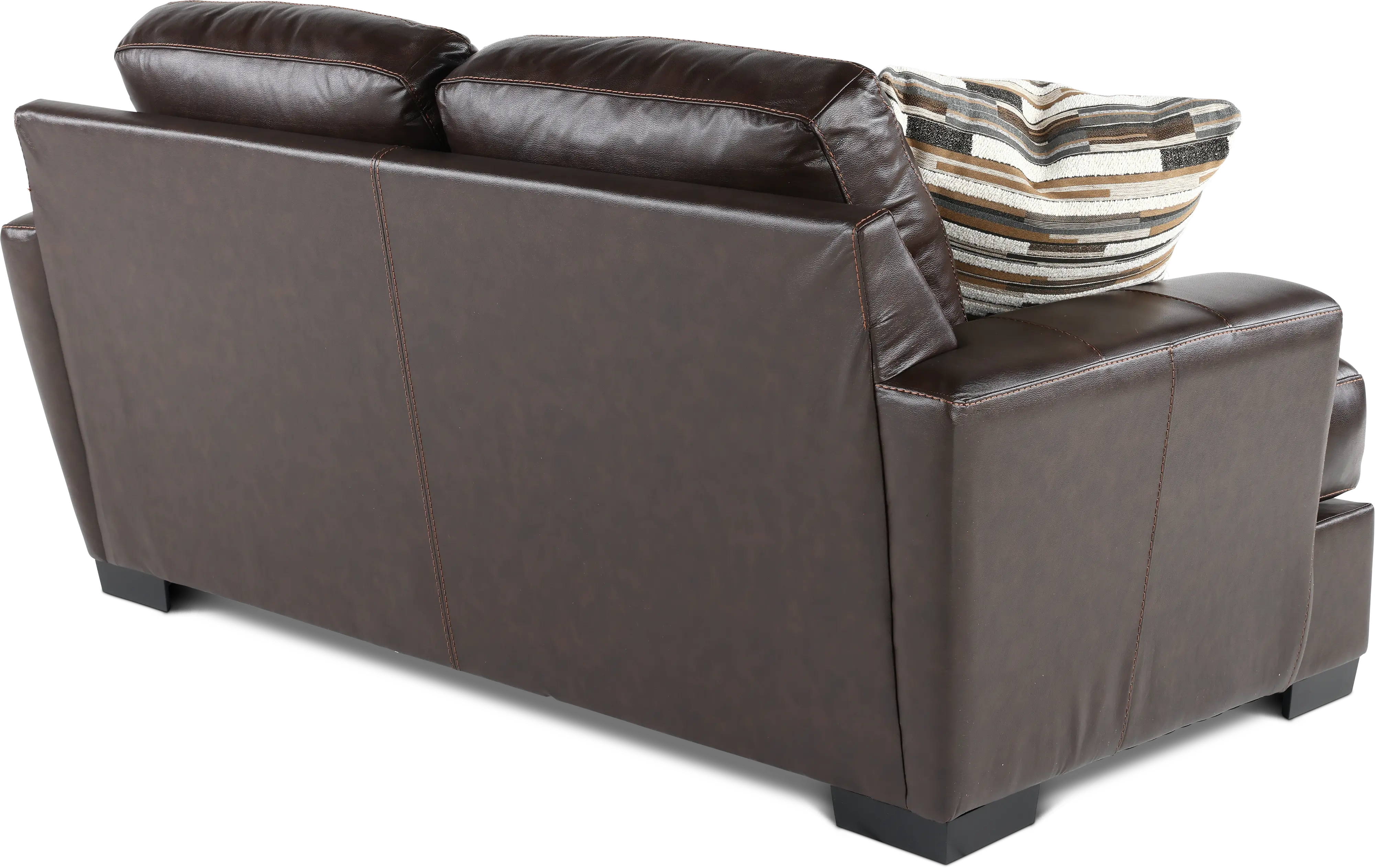 BIDLOV Bodie Chocolate Brown Leather-Match Loveseat-7