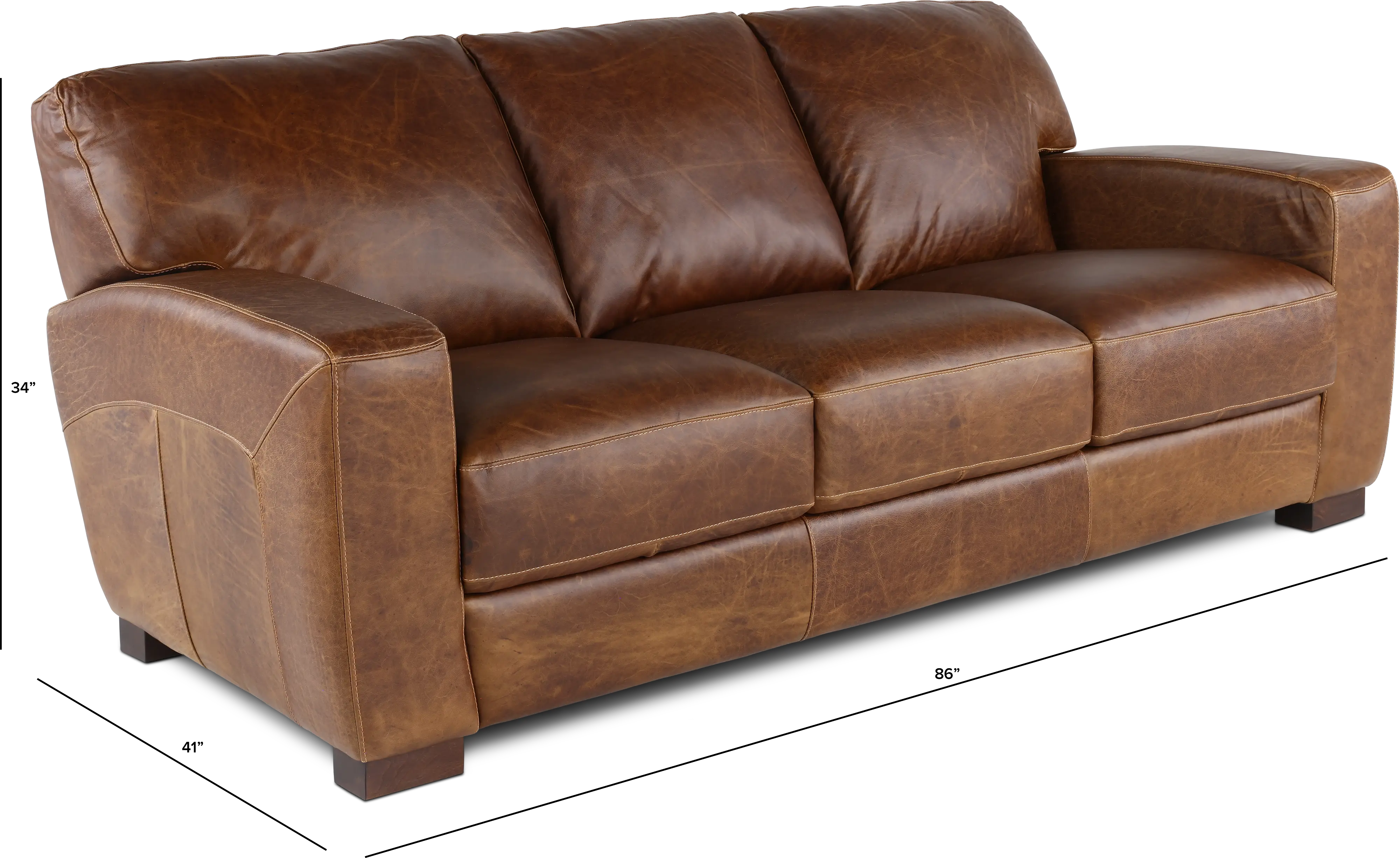 Dakota Brown Leather Sofa-3