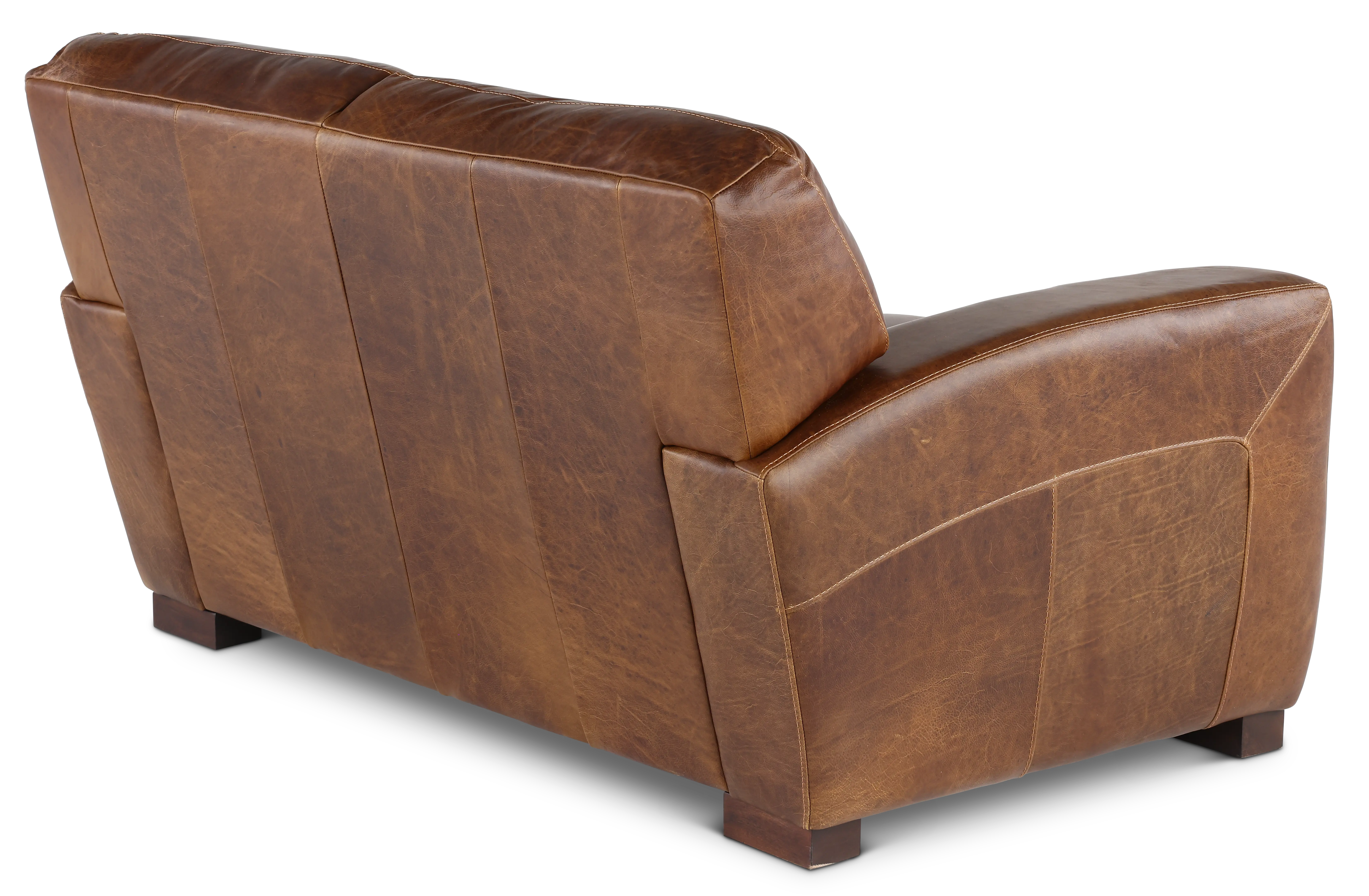 Dakota Brown Leather Loveseat-7