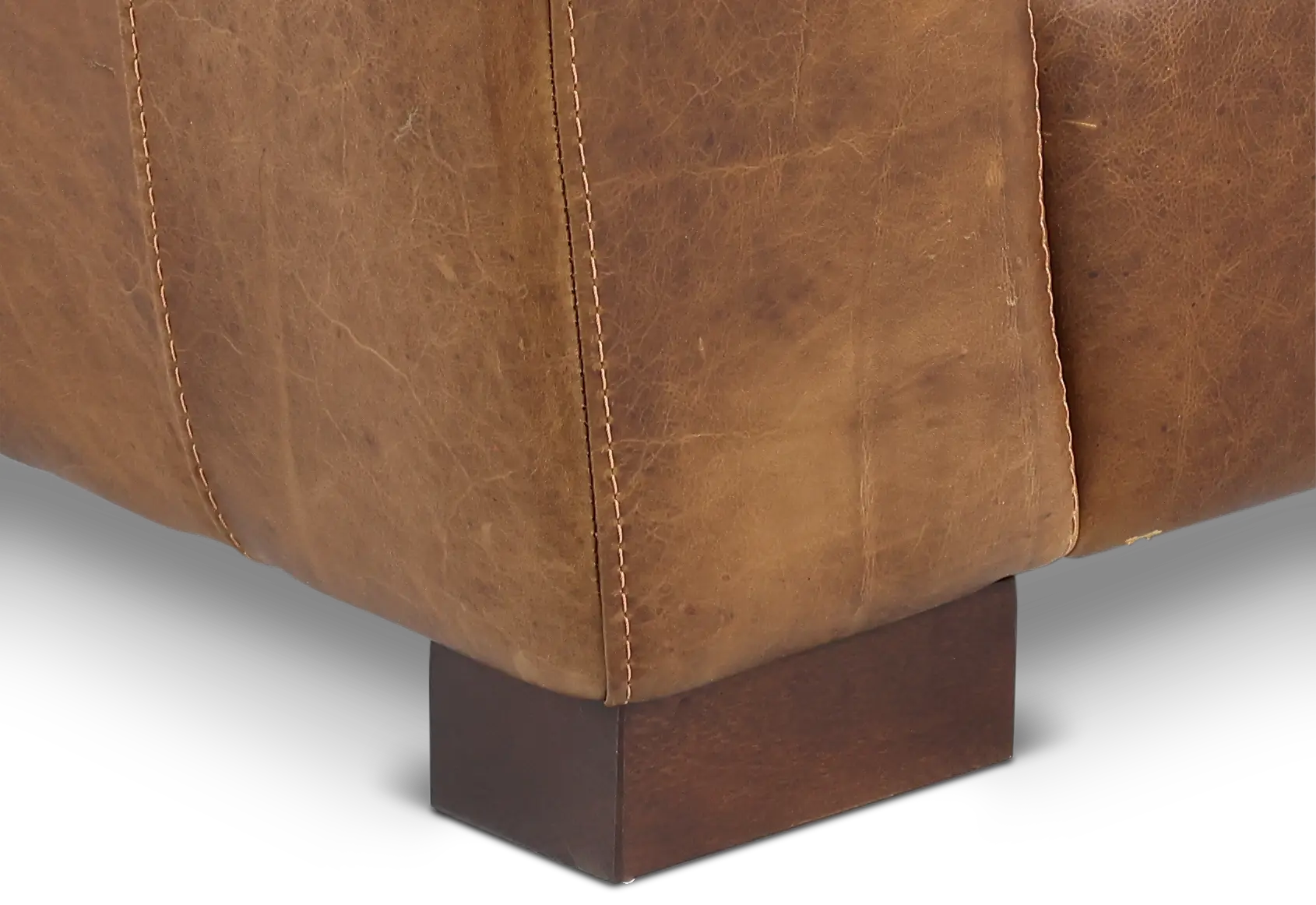 Dakota Brown Leather Loveseat-8