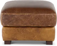 Dakota Brown Leather Ottoman