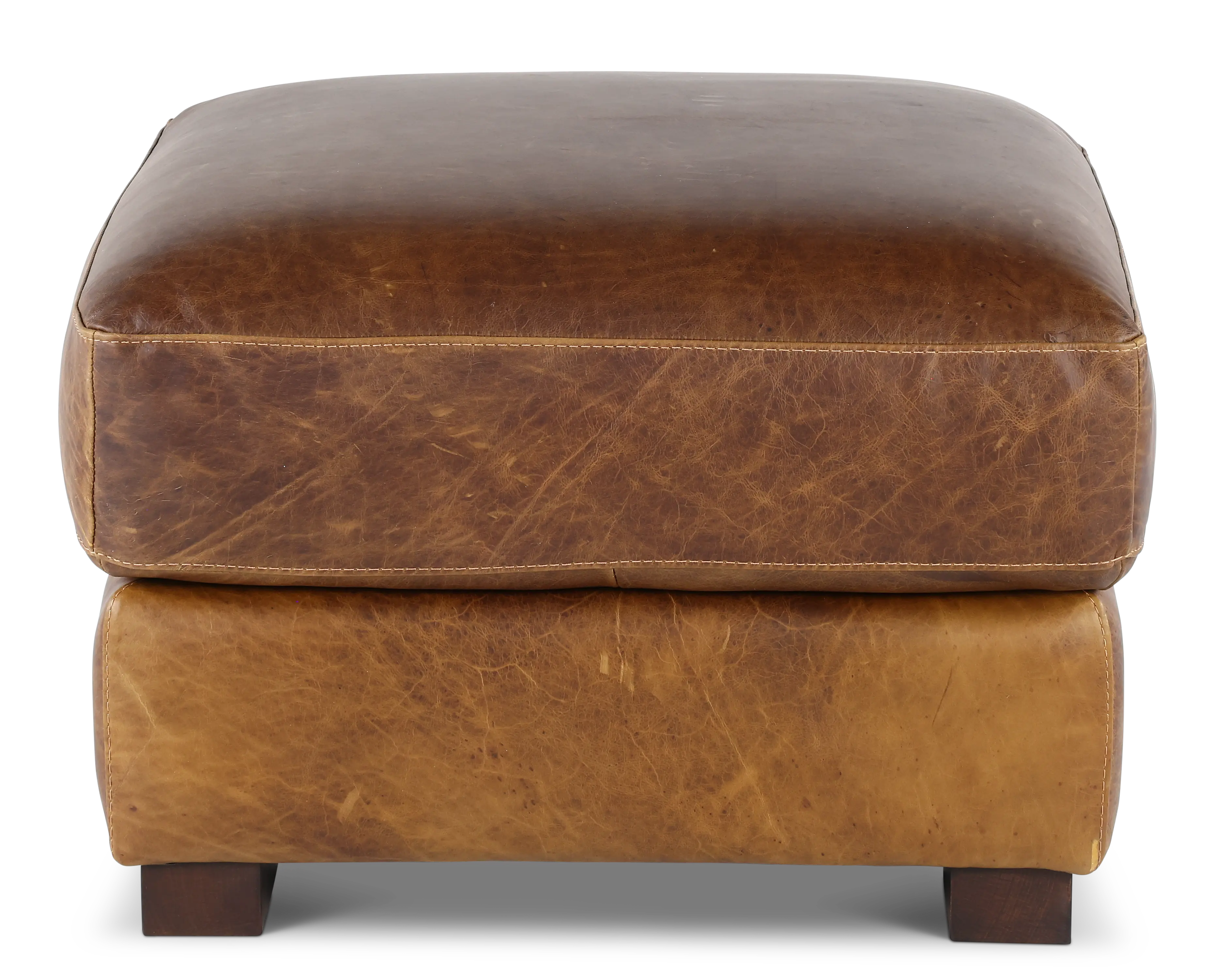 Dakota Brown Leather Ottoman-4
