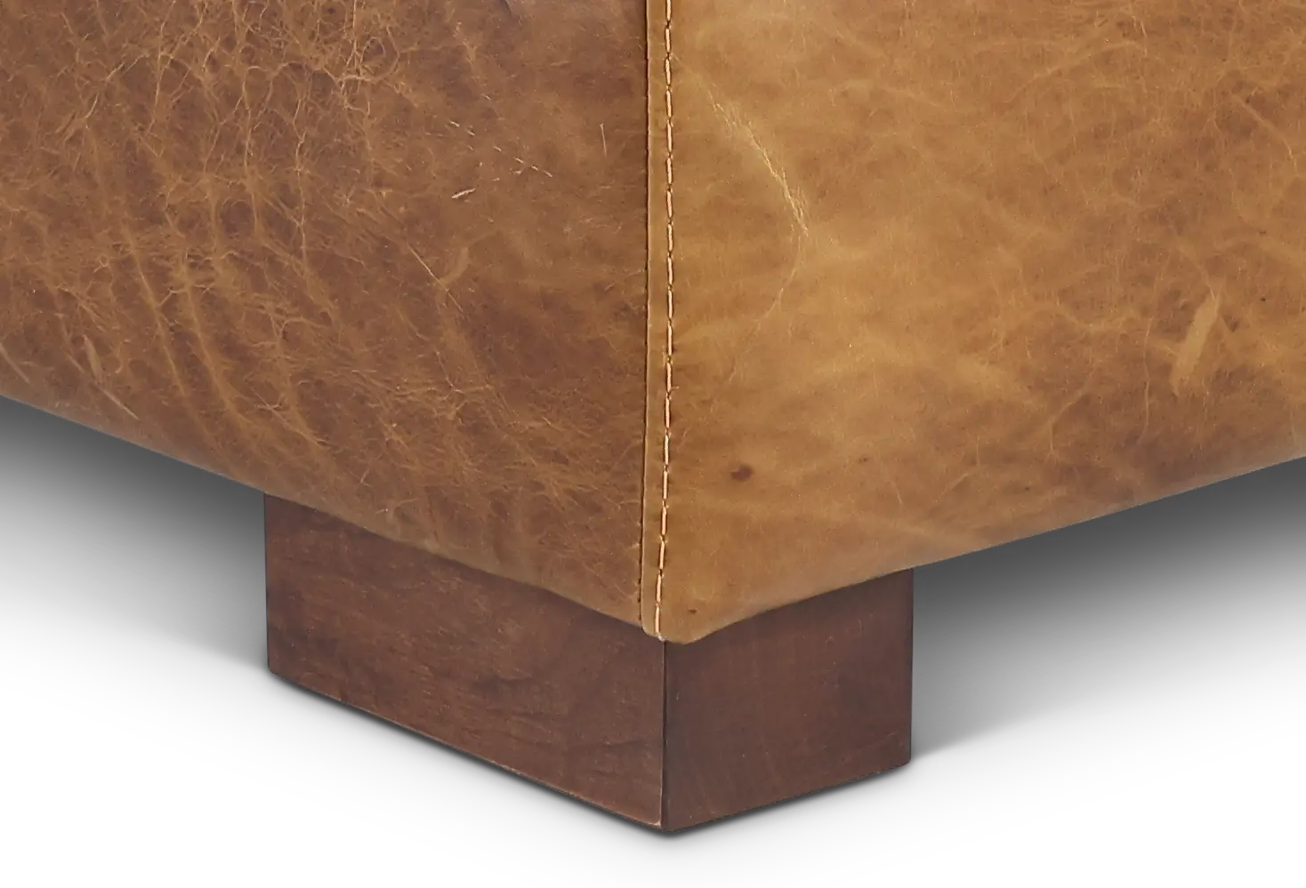 Dakota Brown Leather Ottoman-6