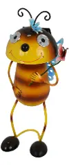11.25  Yellow and Orange Solar Metal Standing Bee