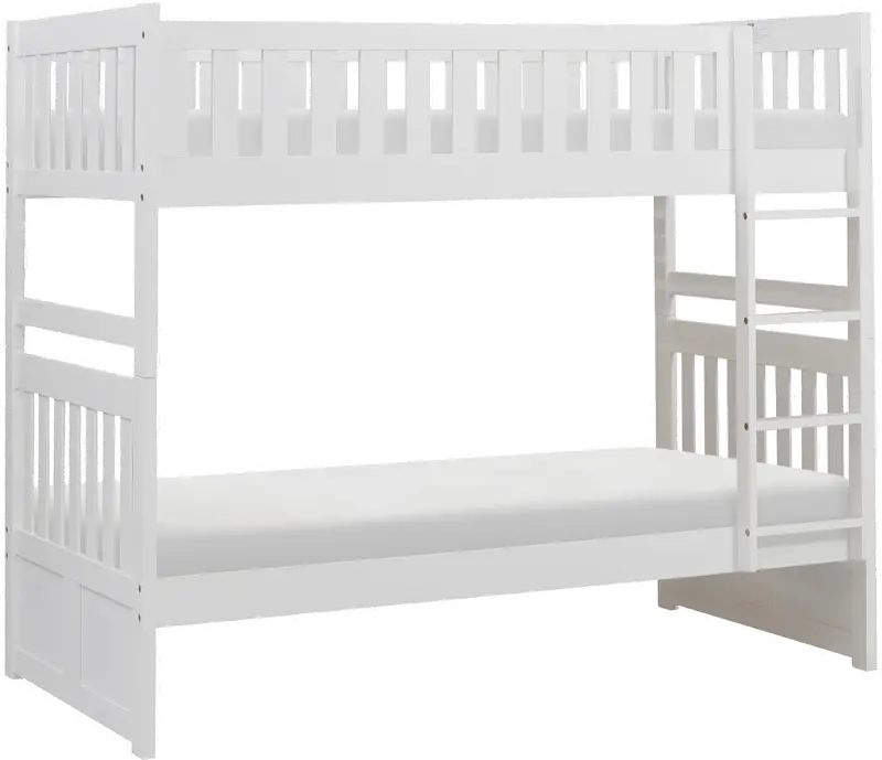 Oakley White Twin-over-Twin Bunk Bed