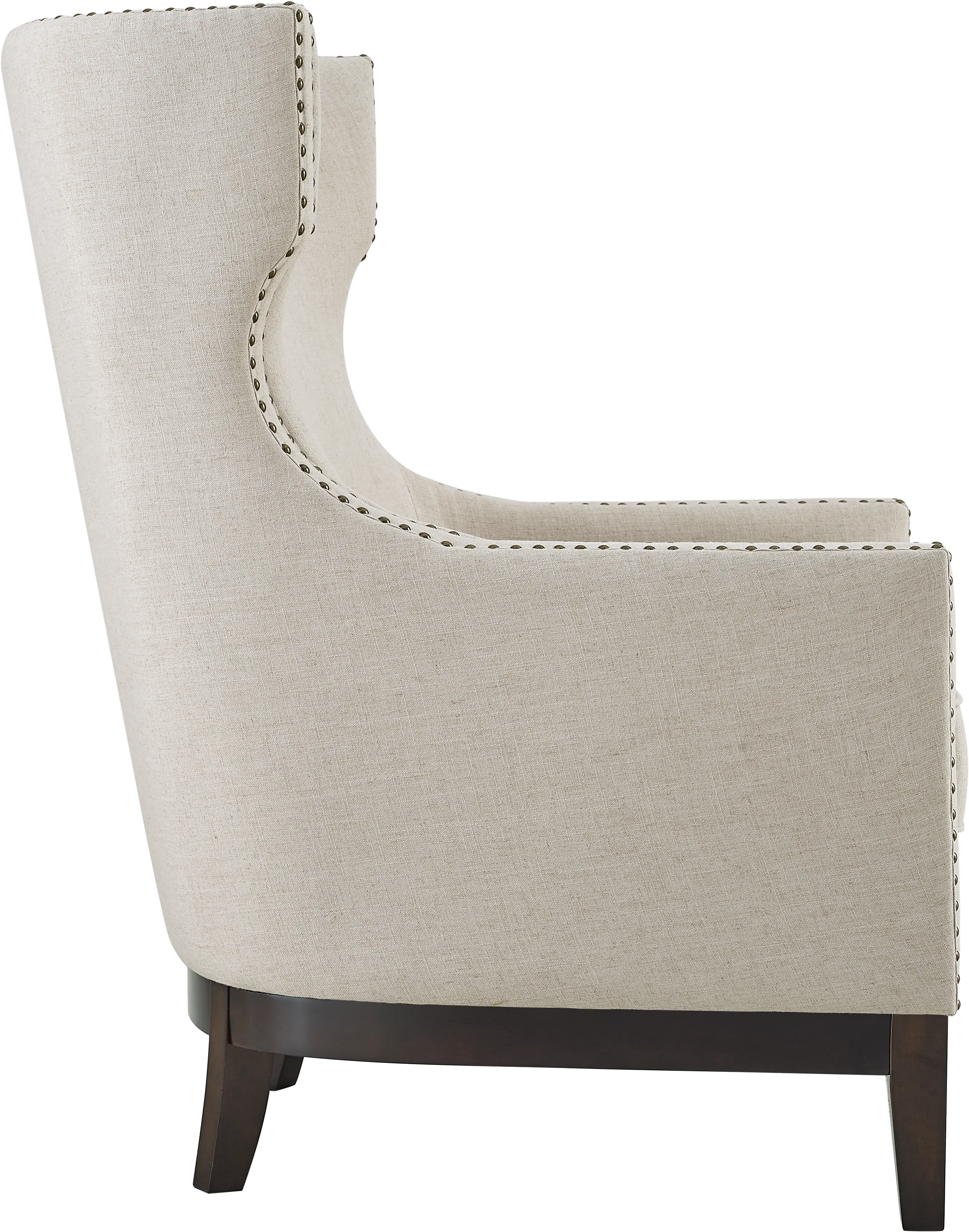 Roswell Beige Linen Accent Chair-3