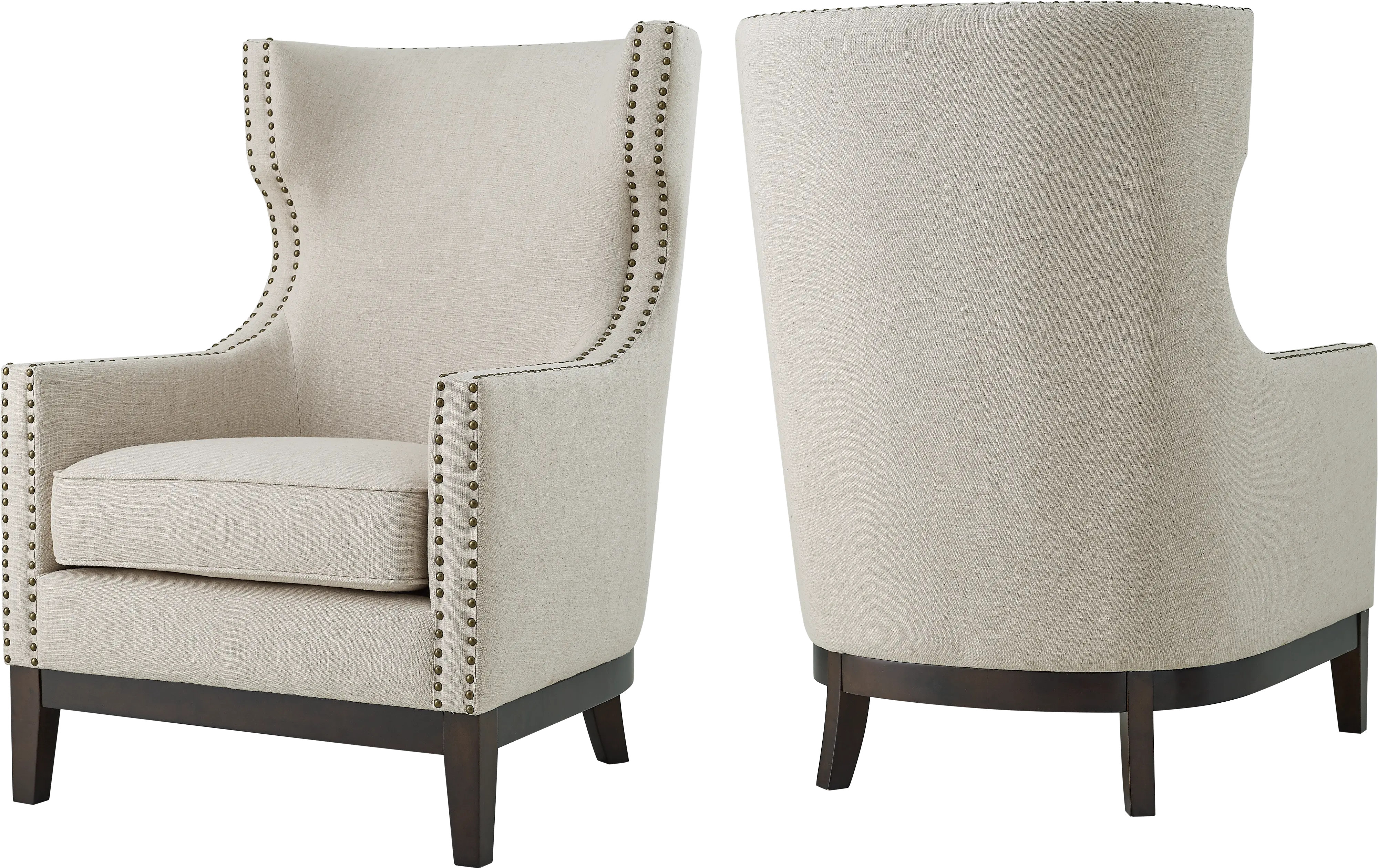 Roswell Beige Linen Accent Chair-4
