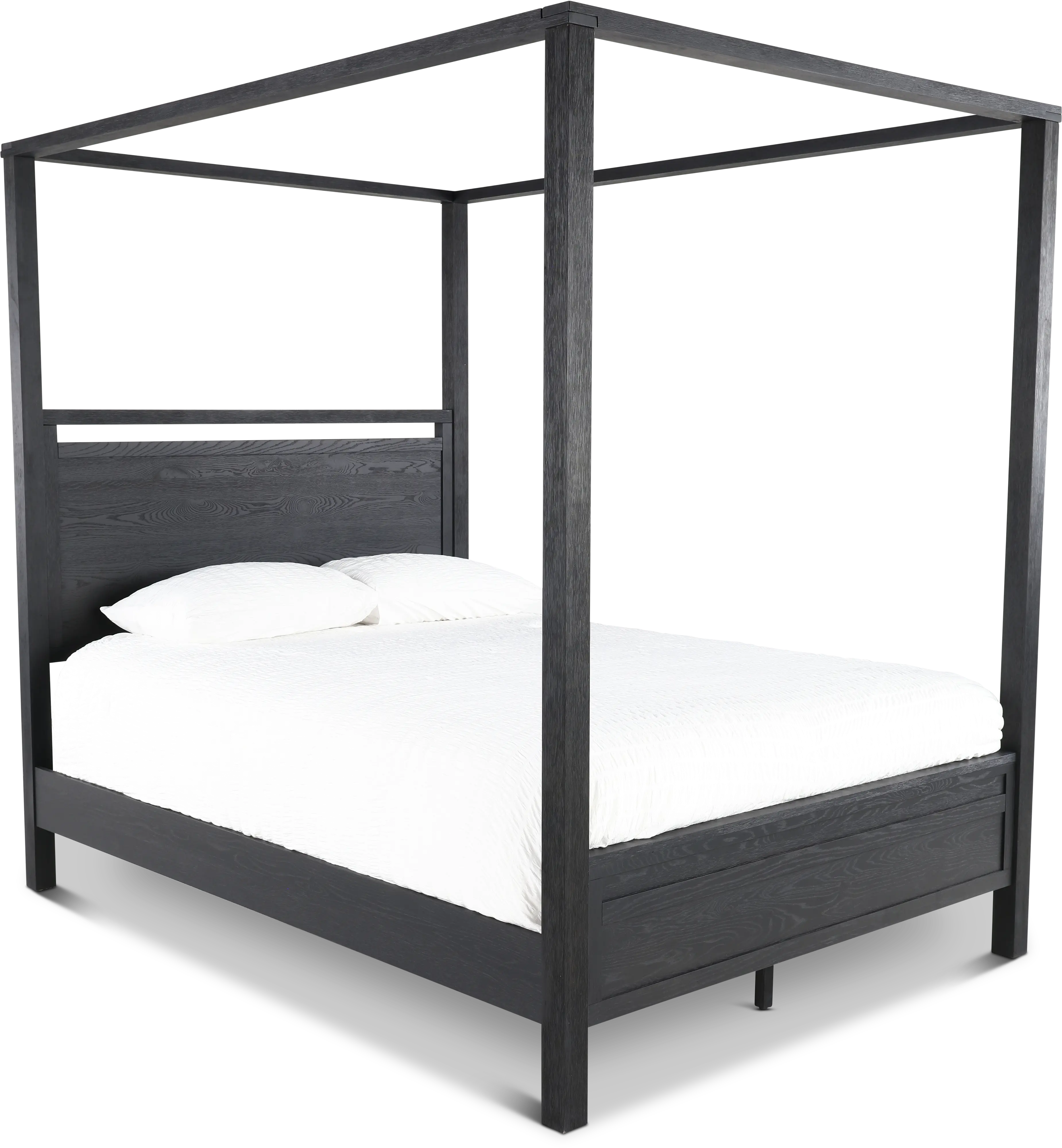 Boho Sandstone Black Queen Canopy Bed-1