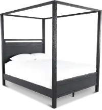 Boho Sandstone Black Queen Canopy Bed