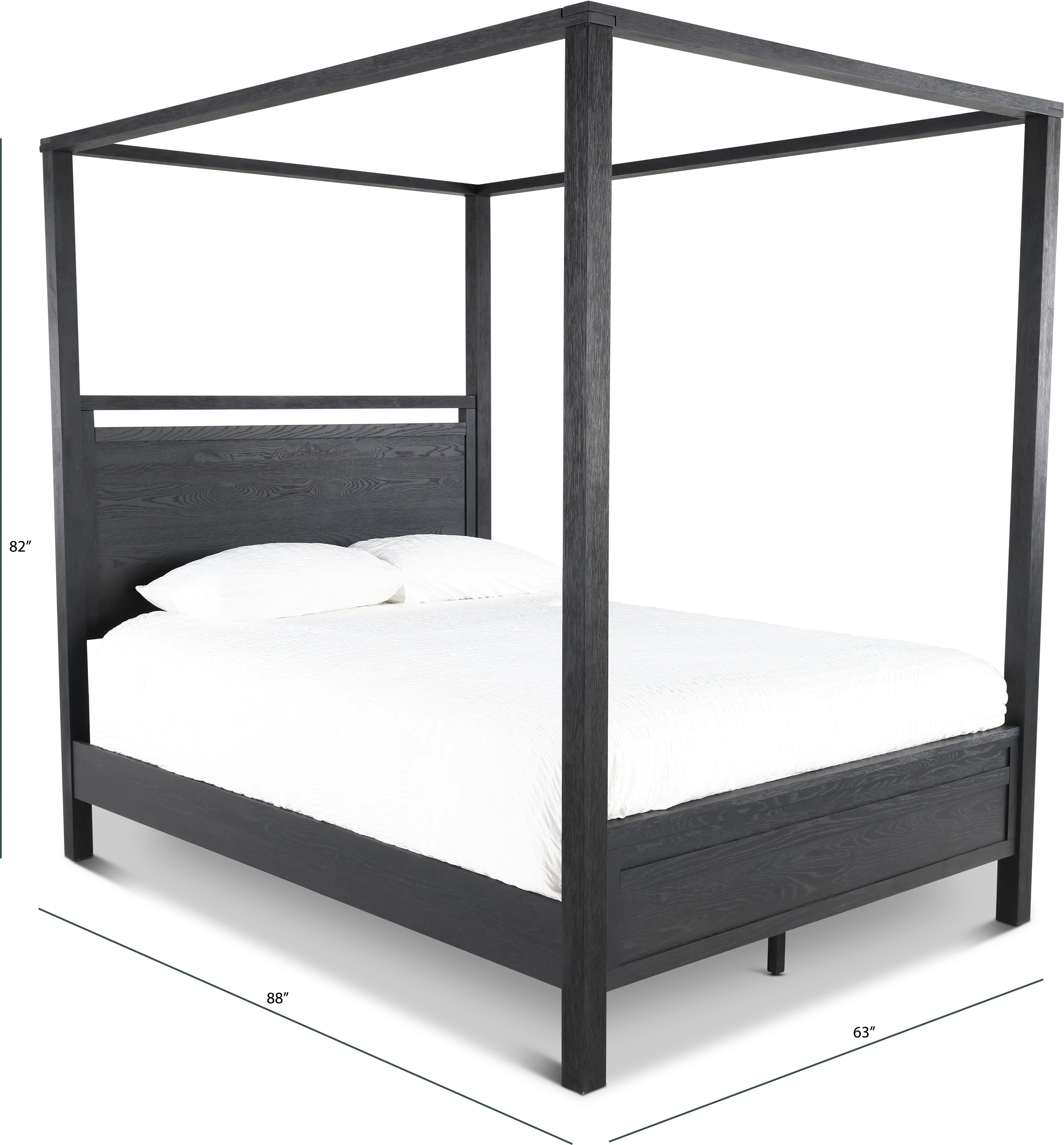 Boho Sandstone Black Queen Canopy Bed-3