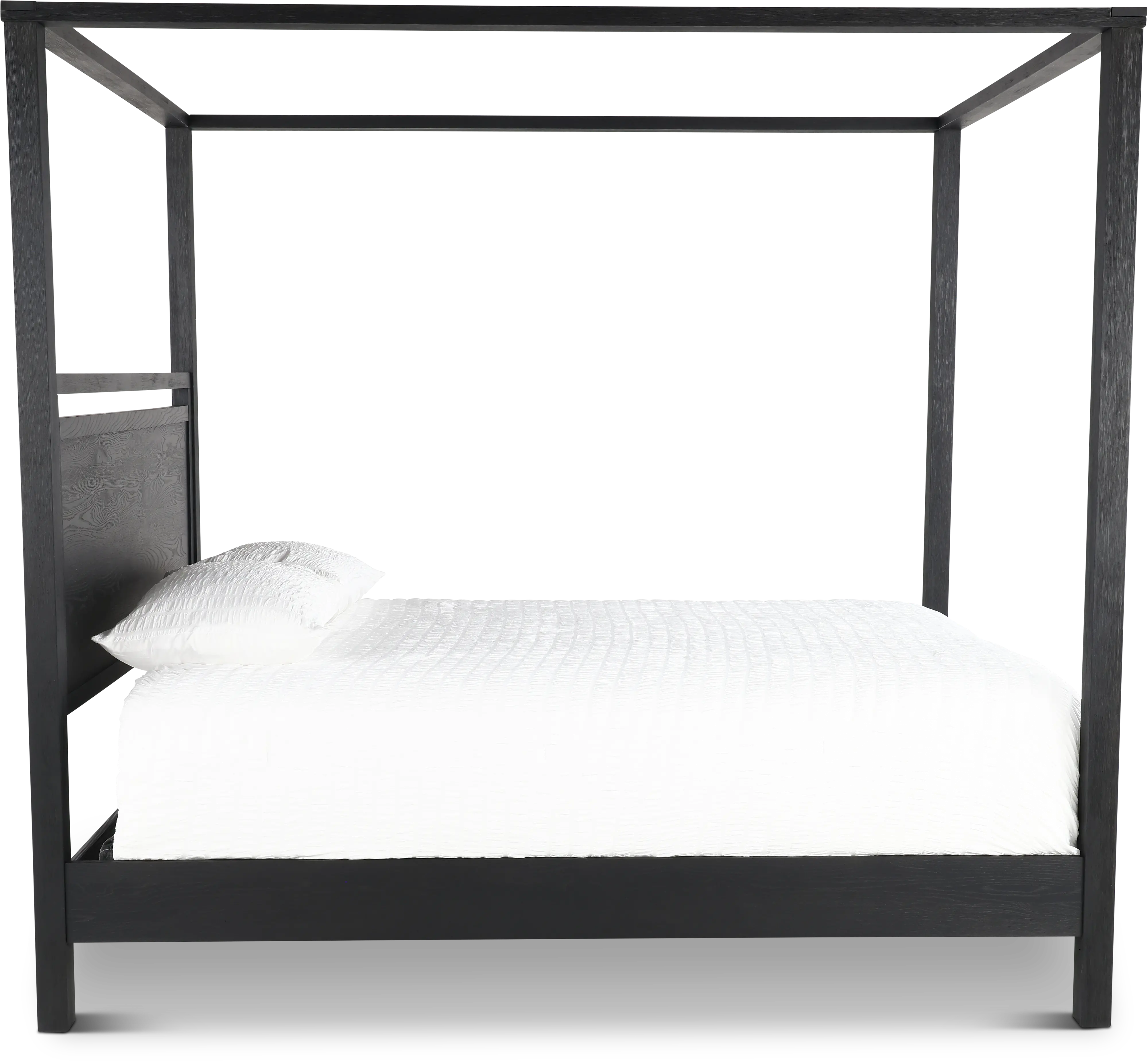 Boho Sandstone Black Queen Canopy Bed-6