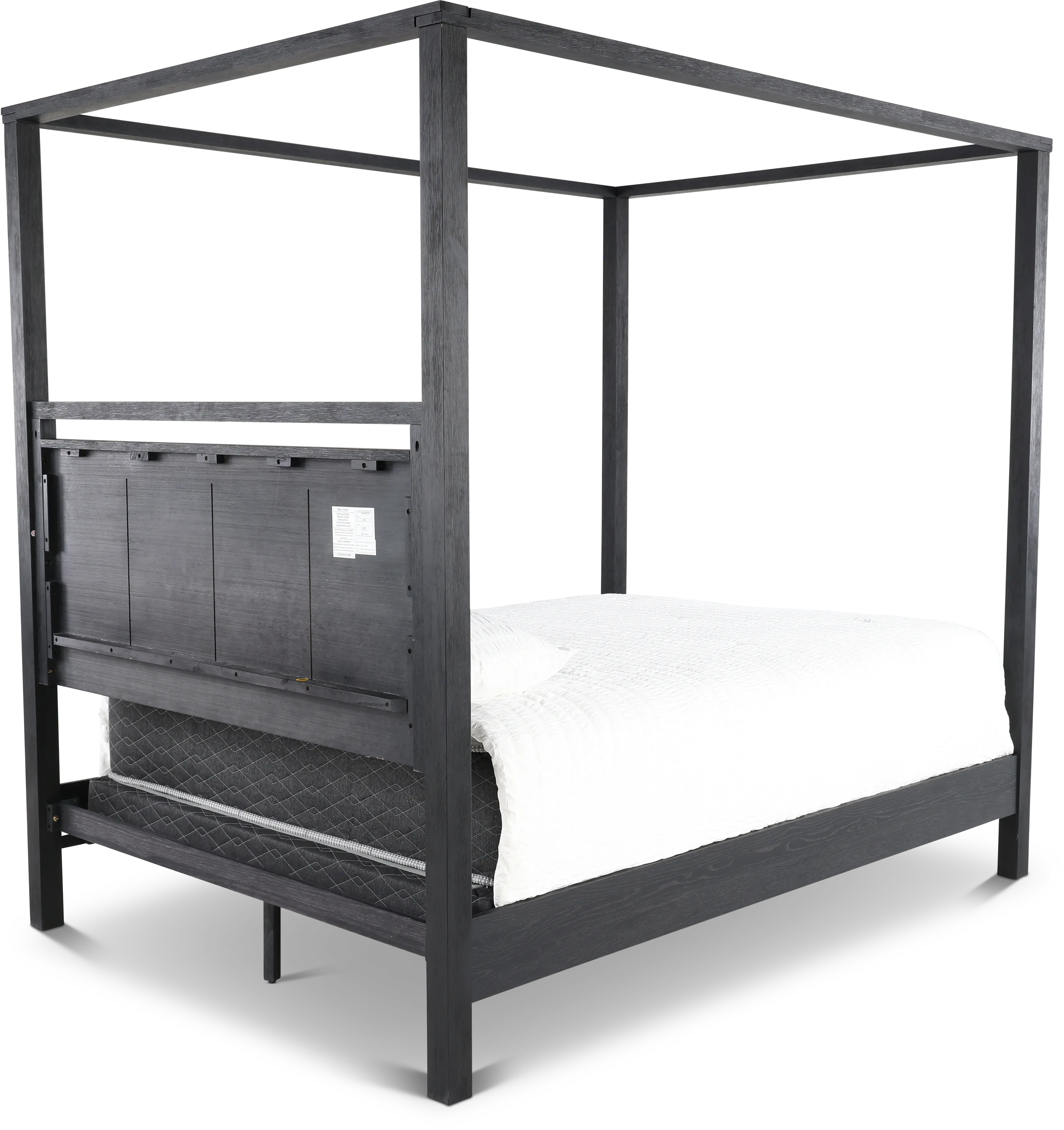 Boho Sandstone Black Queen Canopy Bed-7