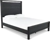 Boho Black Queen Panel Bed