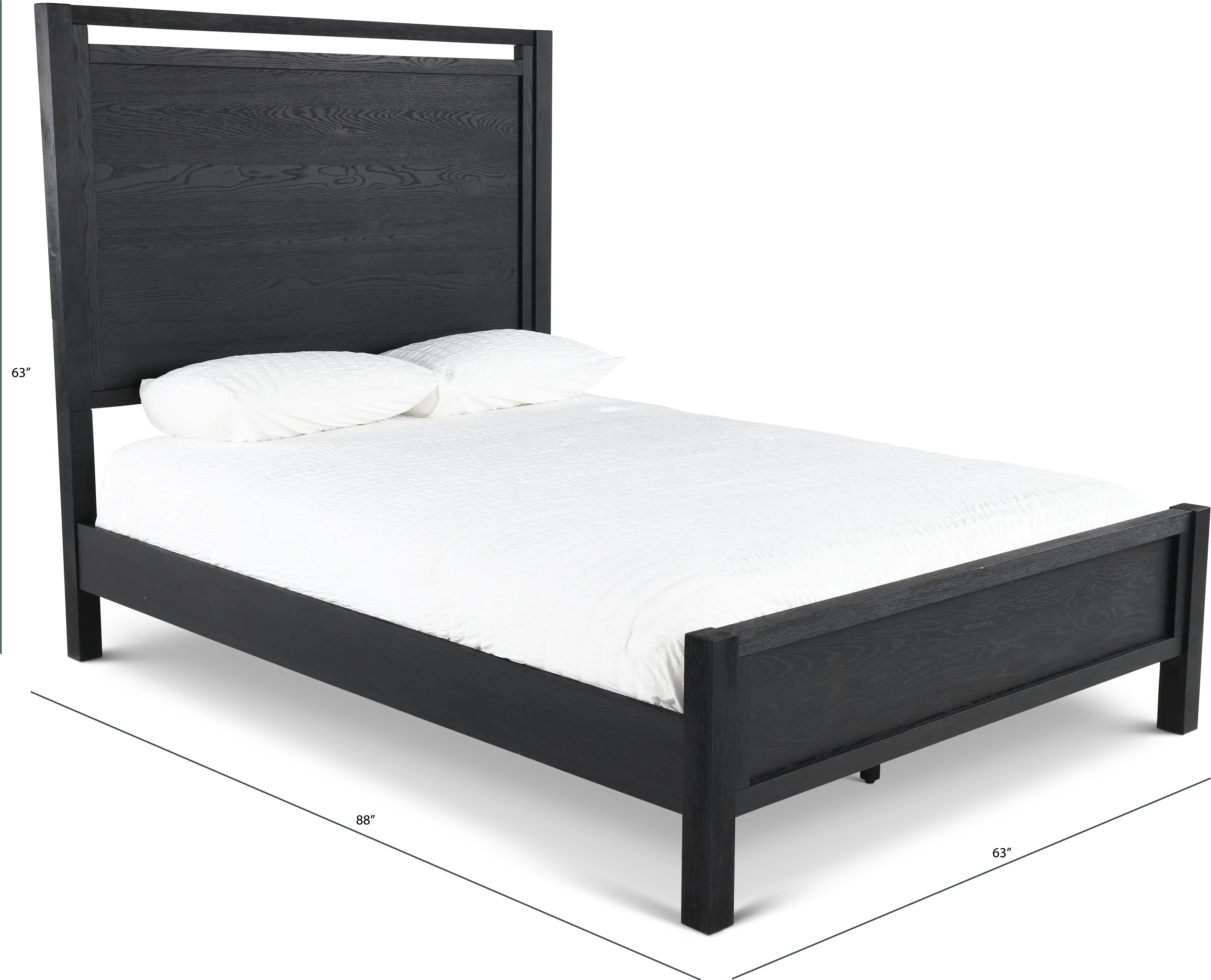Boho Black Queen Panel Bed-3