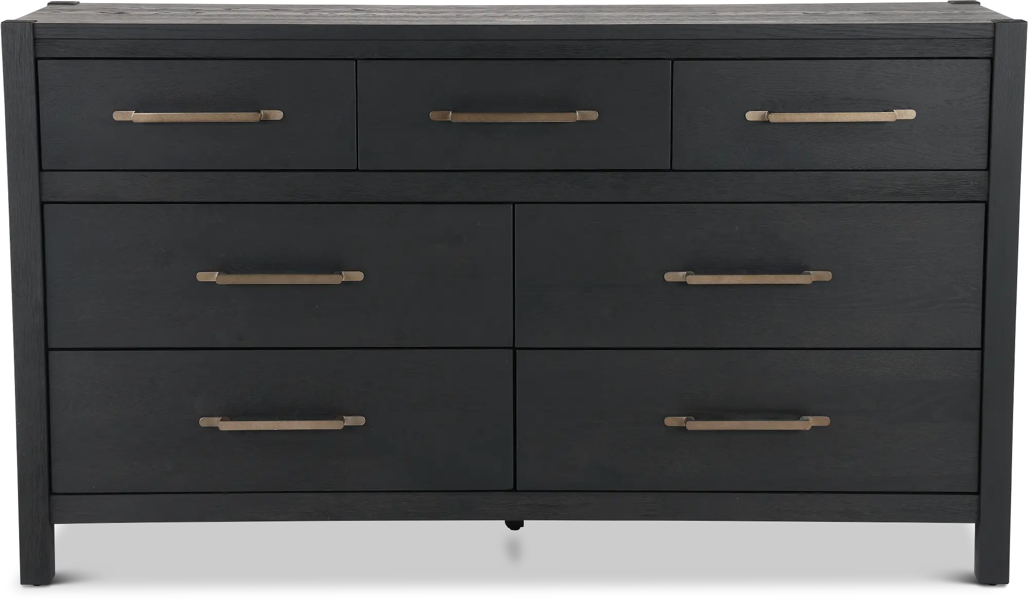 black boho dresser Rattan Storage Cabinet With 3 Large Drawers, Boho Mid Century Wooden N main image 0