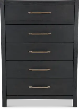 black boho dresser Mid-Century 3-Drawer Arched Dresser Black Oak (Set of 2)