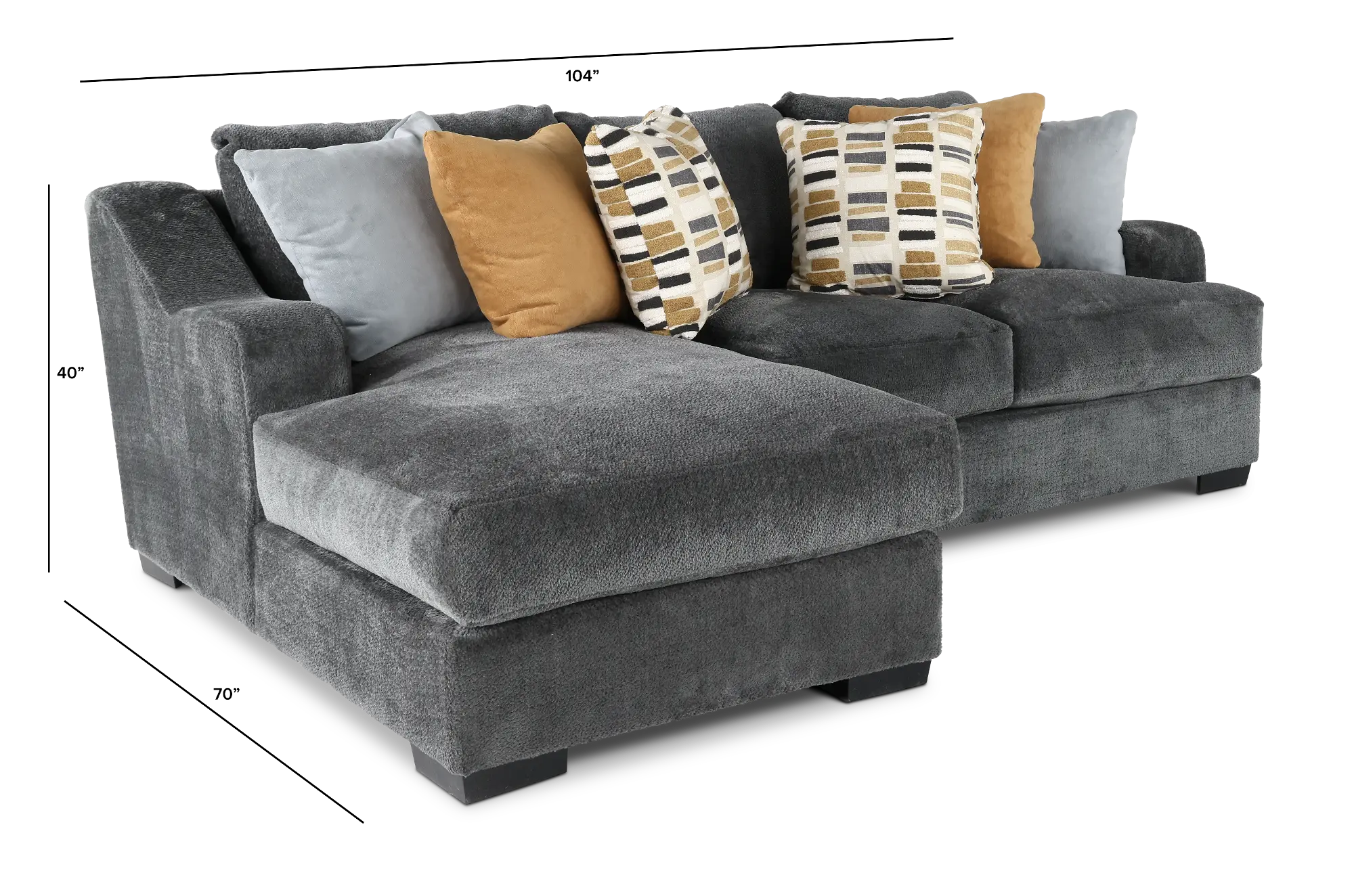 Challenger Graphite Gray 2 Piece Sectional | RC Willey