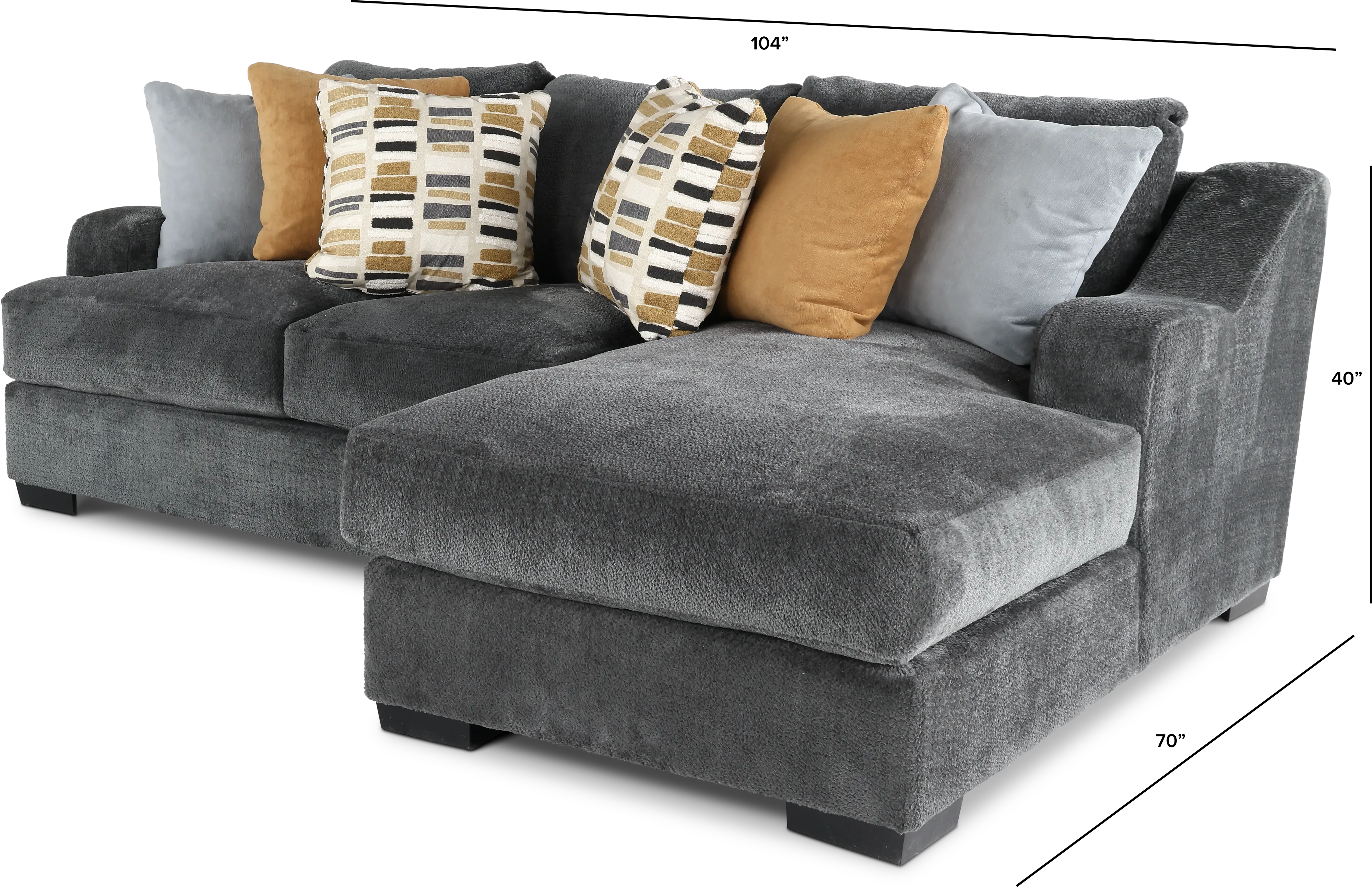 2PC/GRPT/CHLLNGR/OP2 Challenger Graphite Gray 2 Piece Sectional-4