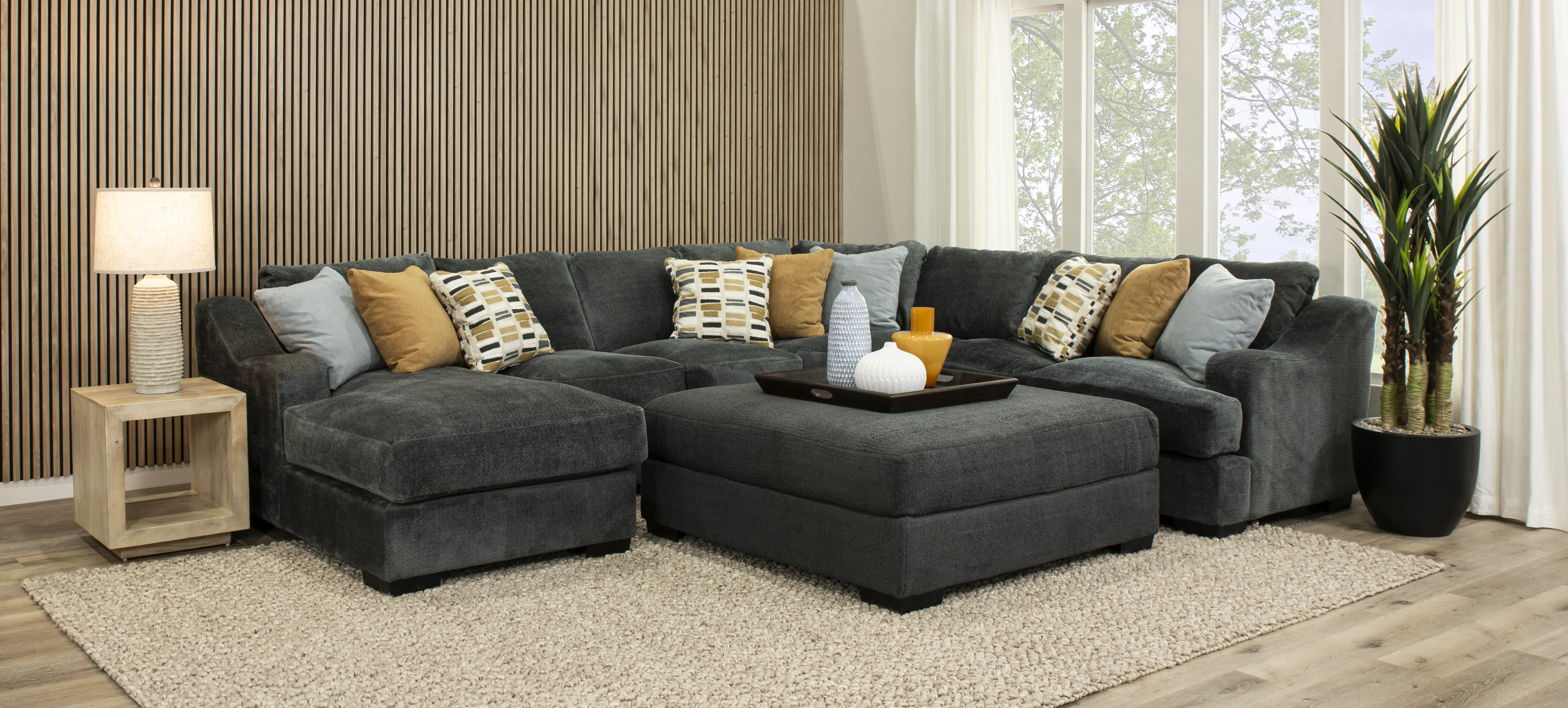 4PC/GRPT/CHLLNGR/OP1 Challenger Graphite Gray 4 Piece Sectional-3