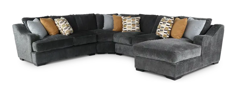 Challenger Graphite Gray 4 Piece Sectional