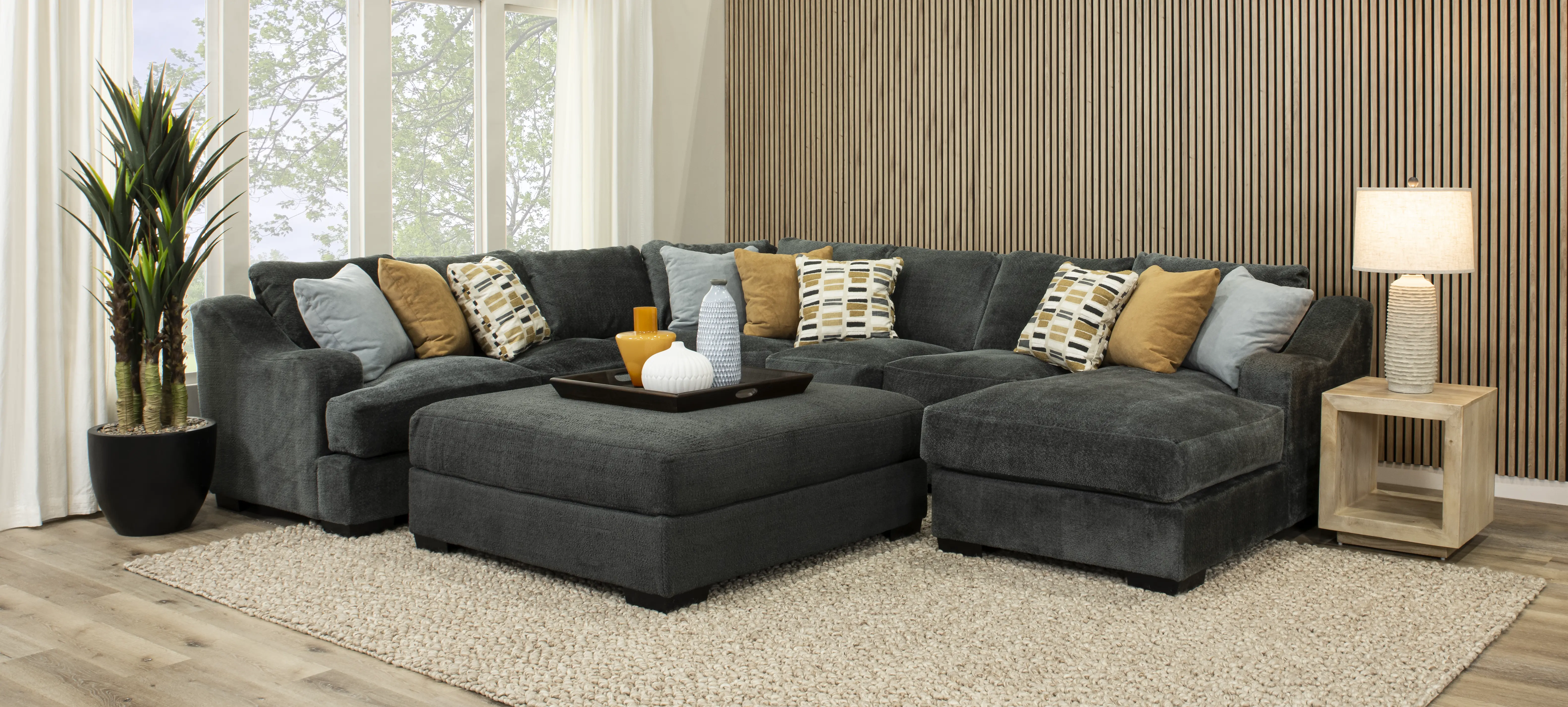 4PC/GRPT/CHLLNGR/OP2 Challenger Graphite Gray 4 Piece Sectional-3