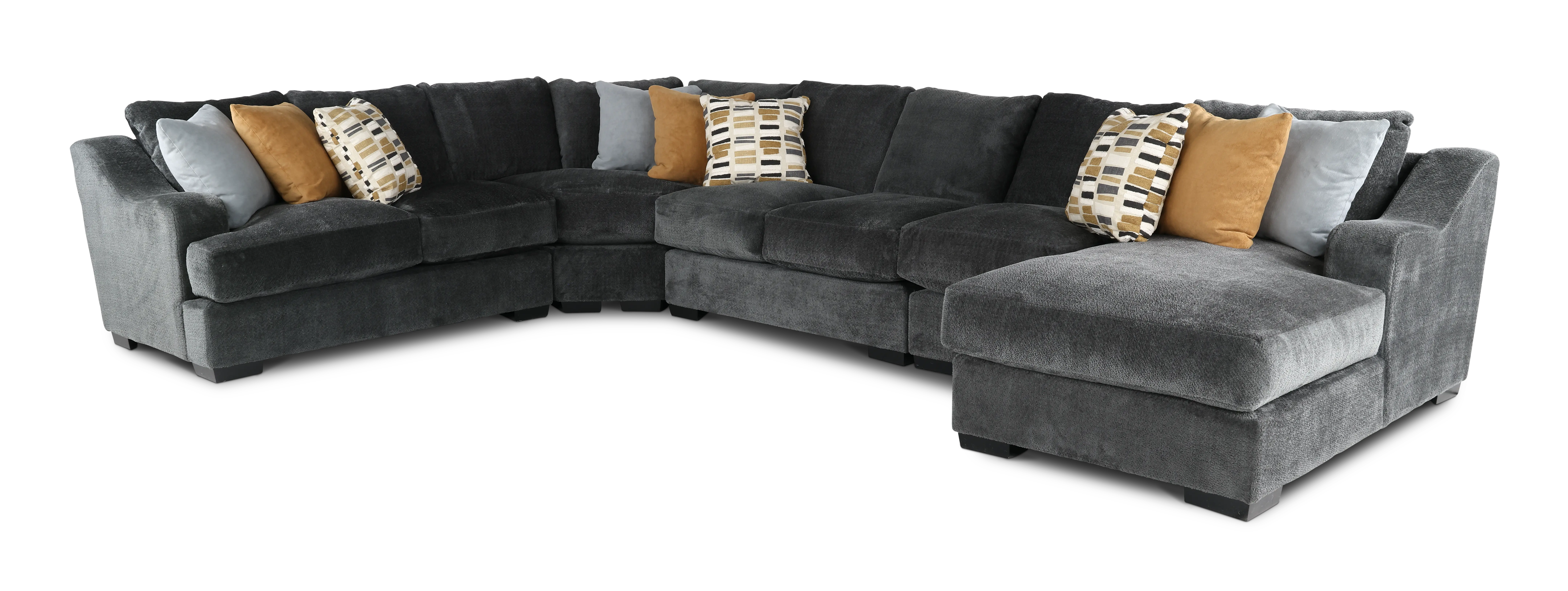5PC/GRPT/CHLLNGR/OP1 Challenger Graphite Gray 5 Piece Sectional-1