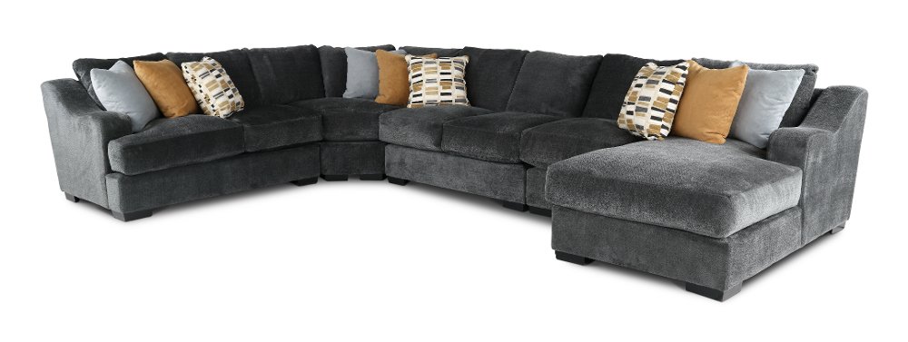 Challenger Graphite Gray 5 Piece Sectional
