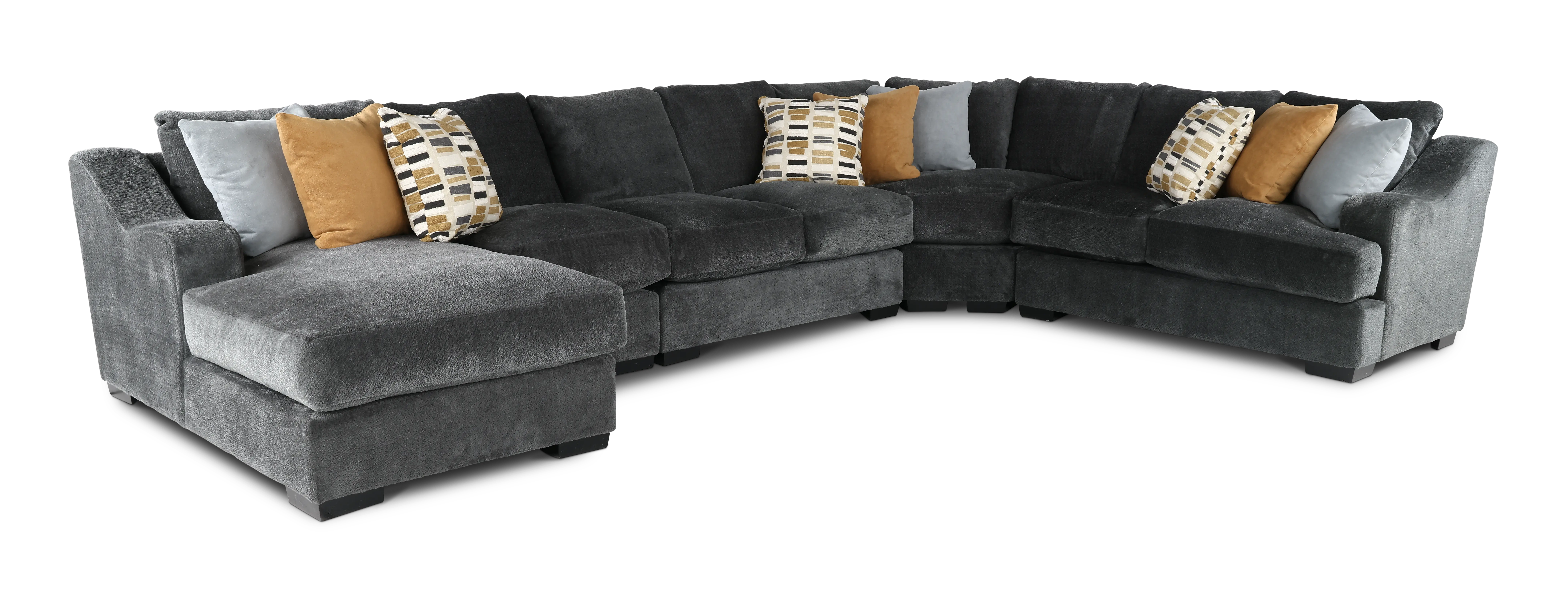 5PC/GRPT/CHLLNGR/OP2 Challenger Graphite Gray 5 Piece Sectional-1