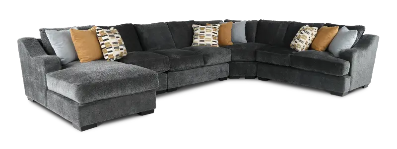Challenger Graphite Gray 5 Piece Sectional