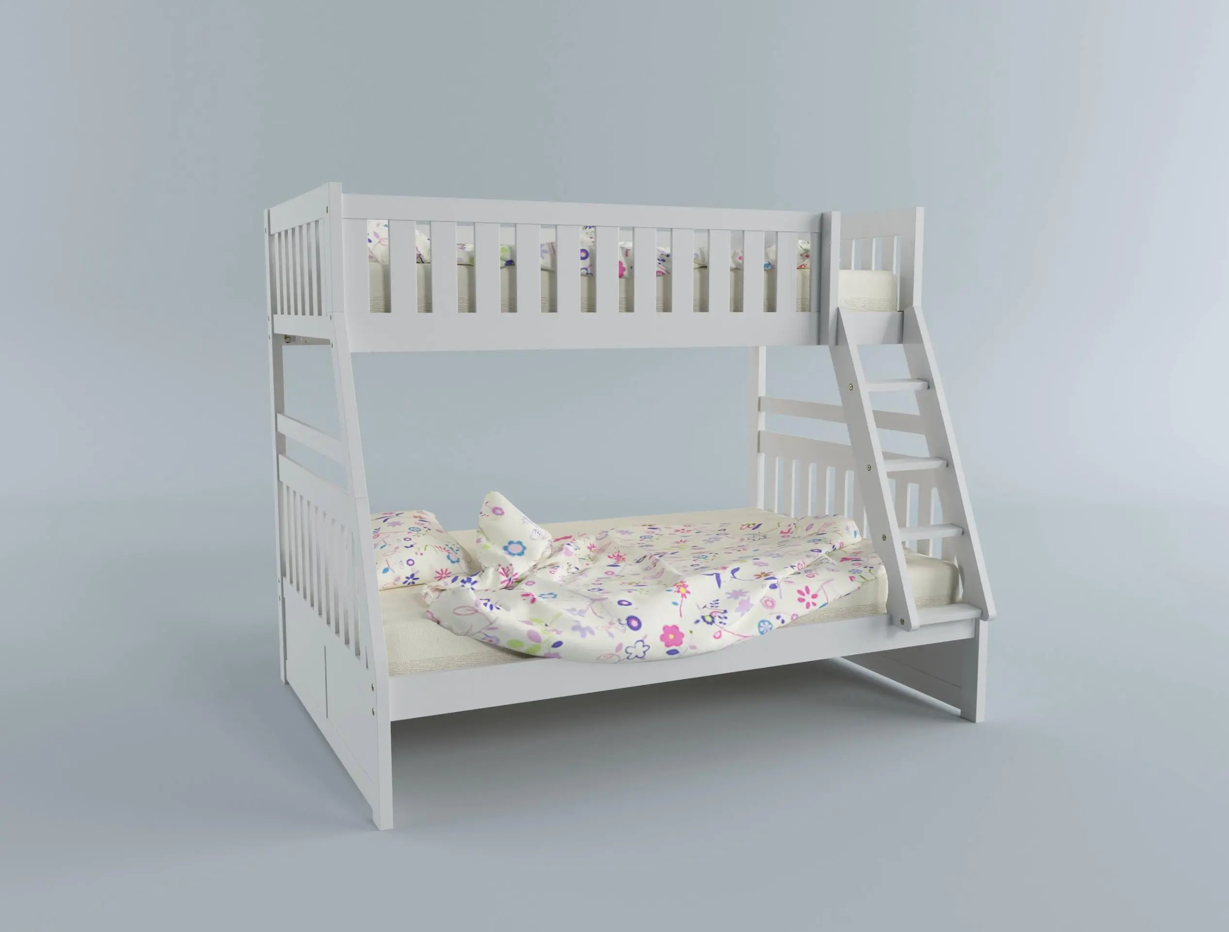 Oakley White Twin-over-Full Bunk Bed-2