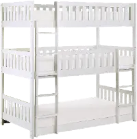 Oakley White Triple Twin Bunk Bed
