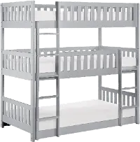 Oakley Gray Triple Twin Bunk Bed
