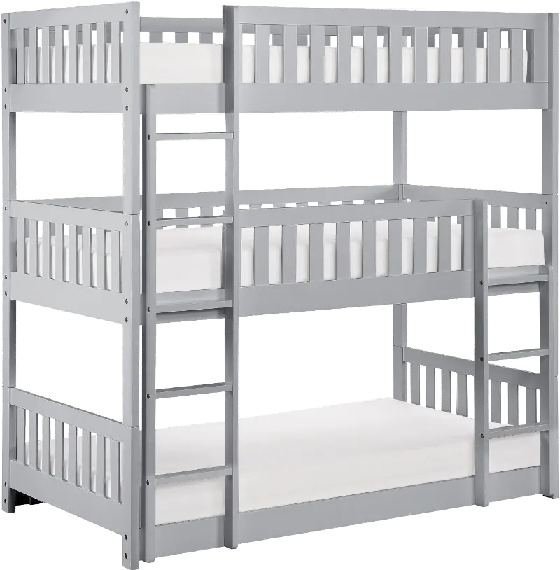 Oakley Gray Triple Twin Bunk Bed