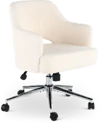 White Boucle Office Chair