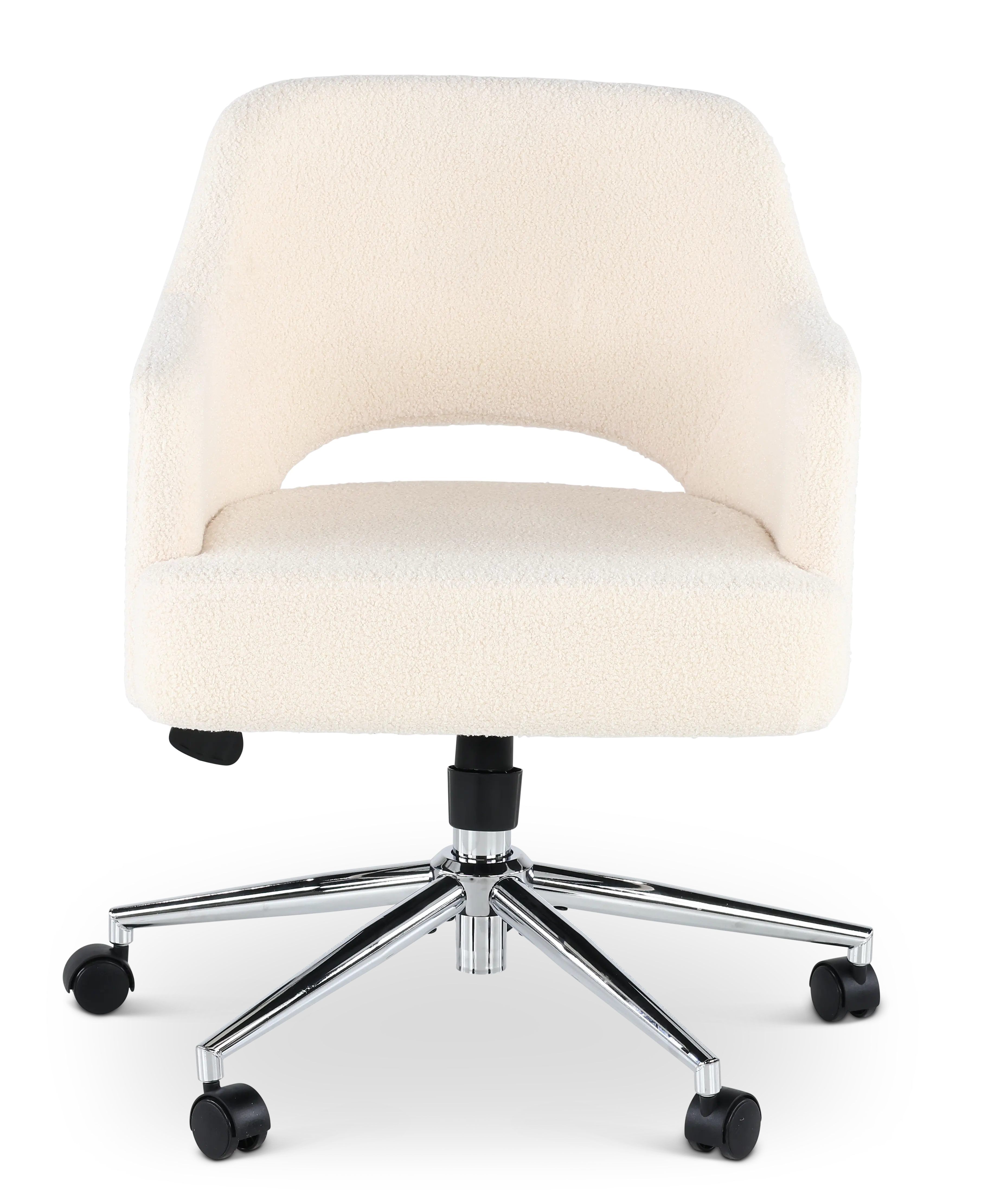 White Boucle Office Chair-2