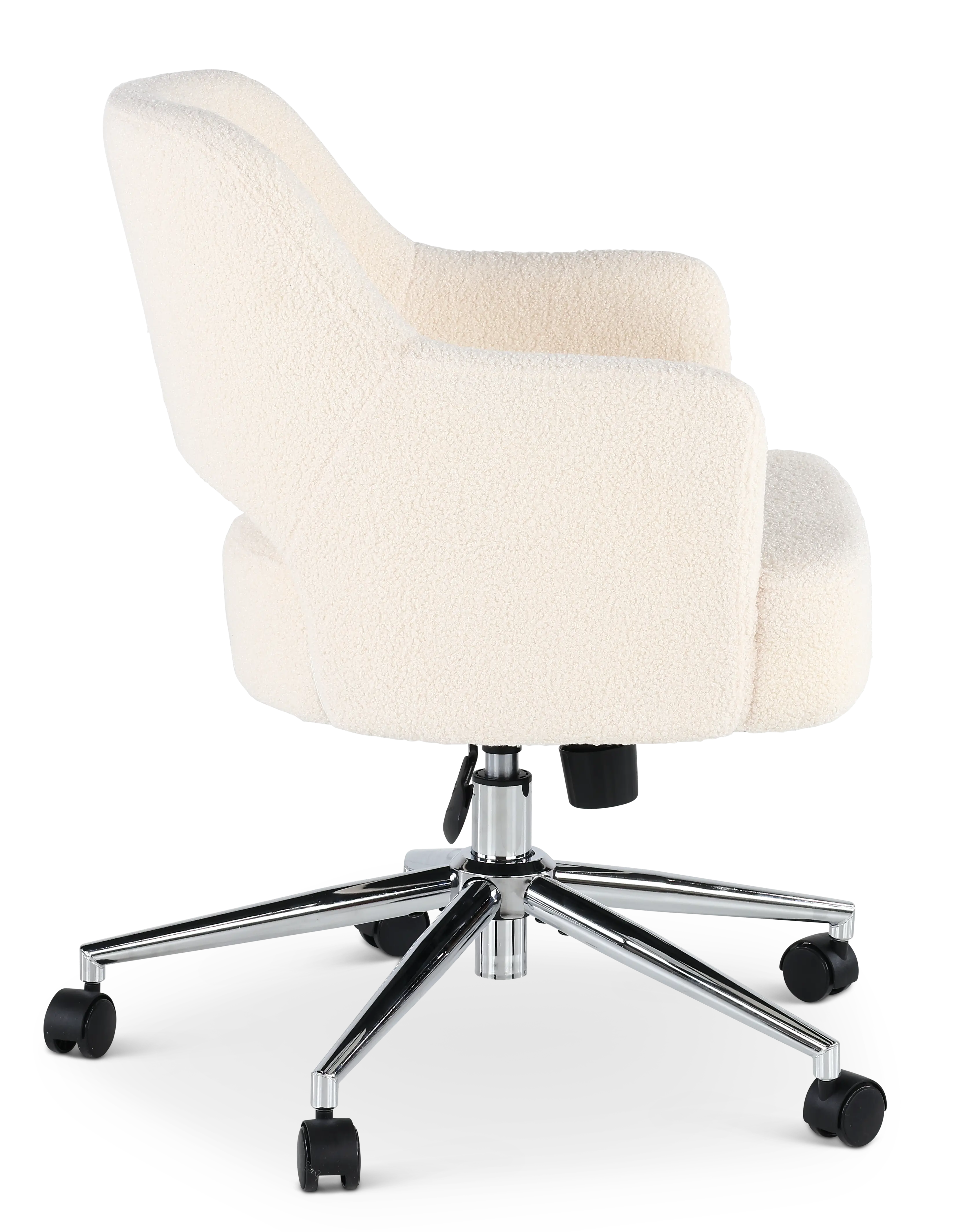 White Boucle Office Chair-5