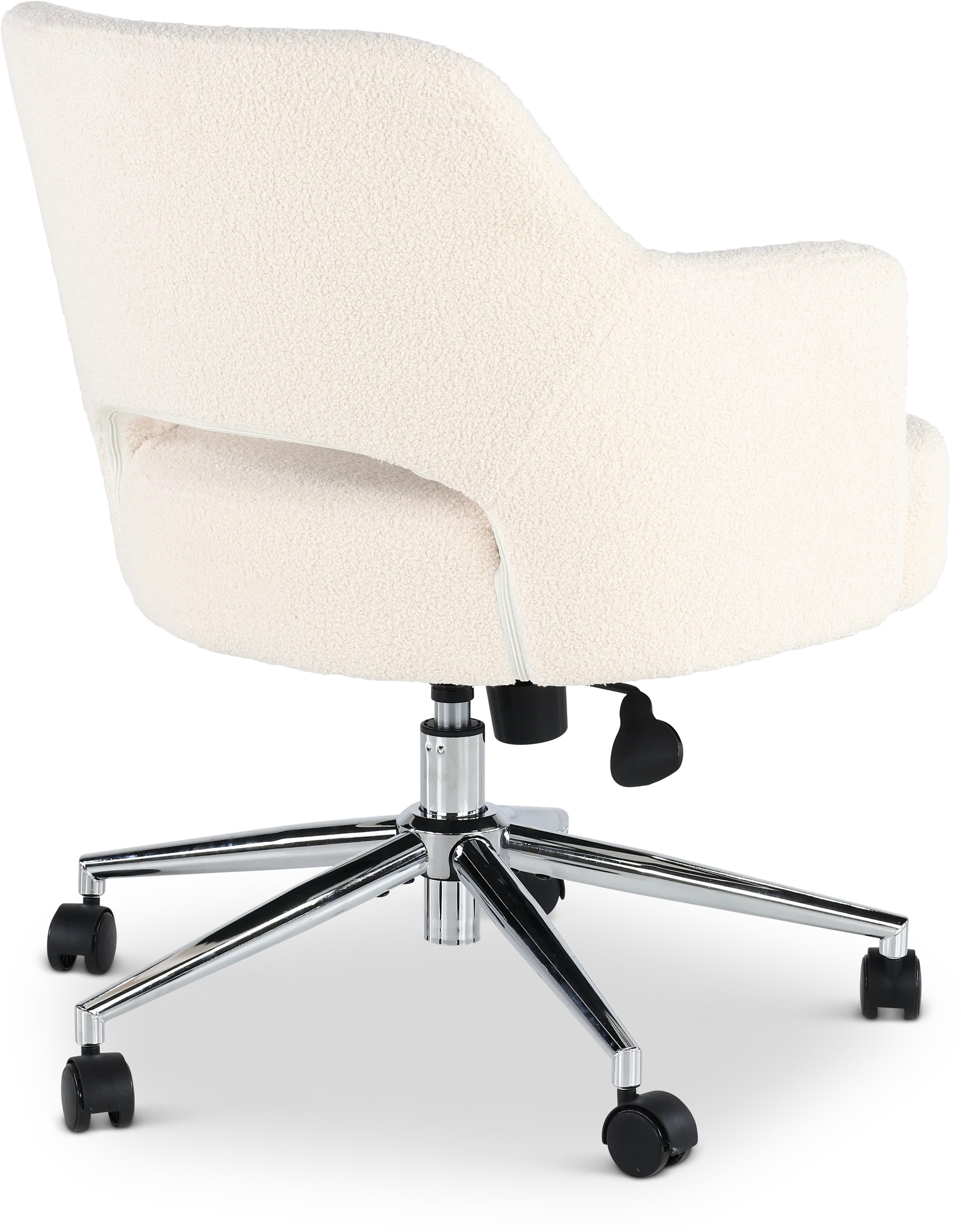 White Boucle Office Chair-6