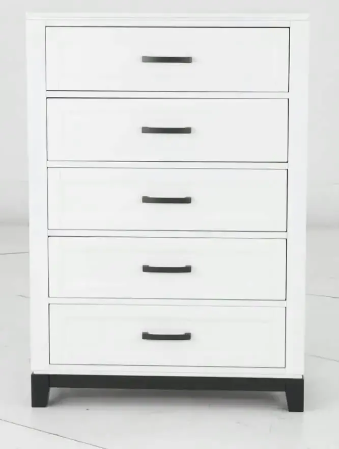 Jordan White 5-Drawer Chest-11