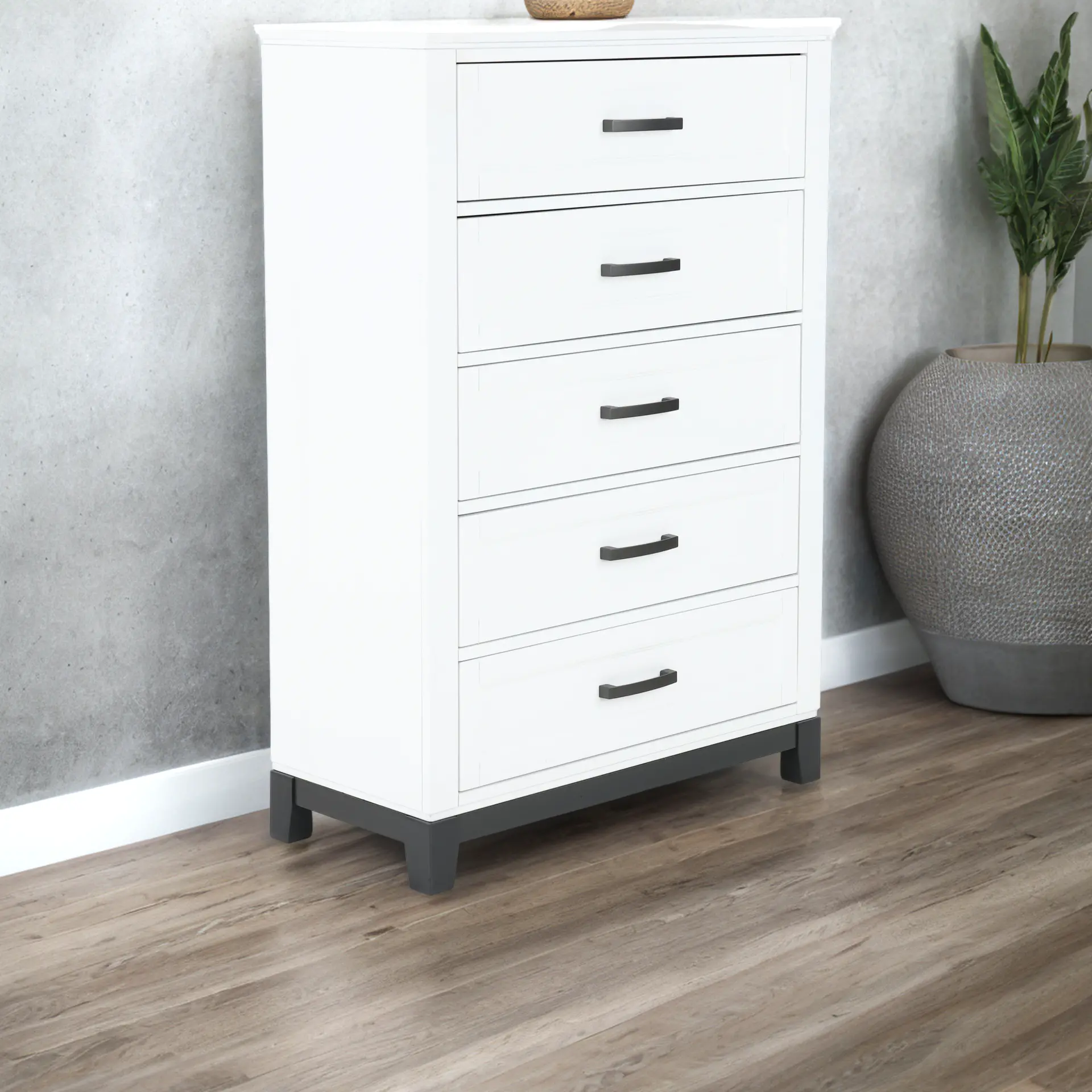 Jordan White 5-Drawer Chest-2