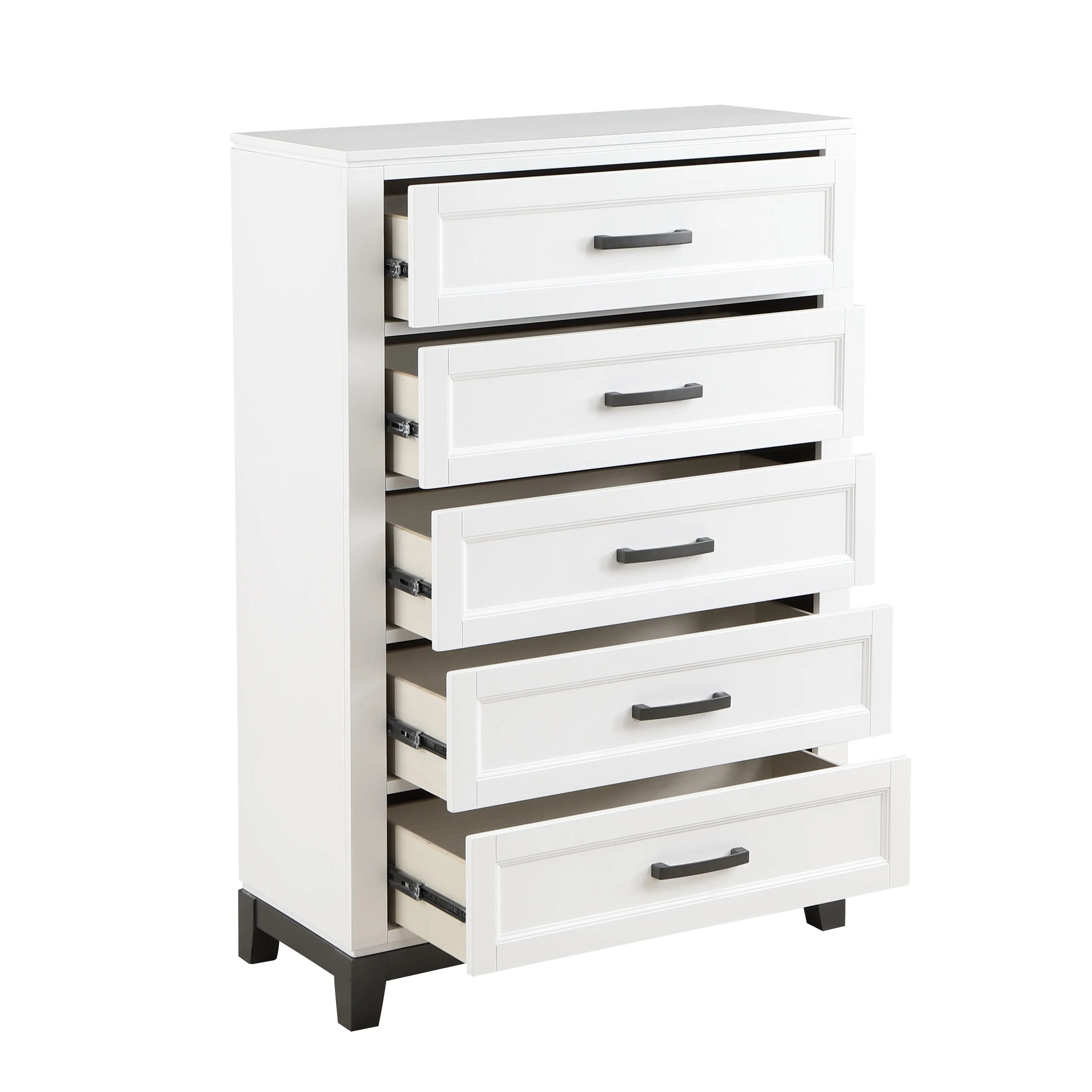 Jordan White 5-Drawer Chest-6