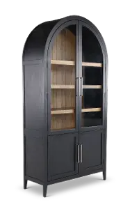 Flynn Black Arched Cabinet