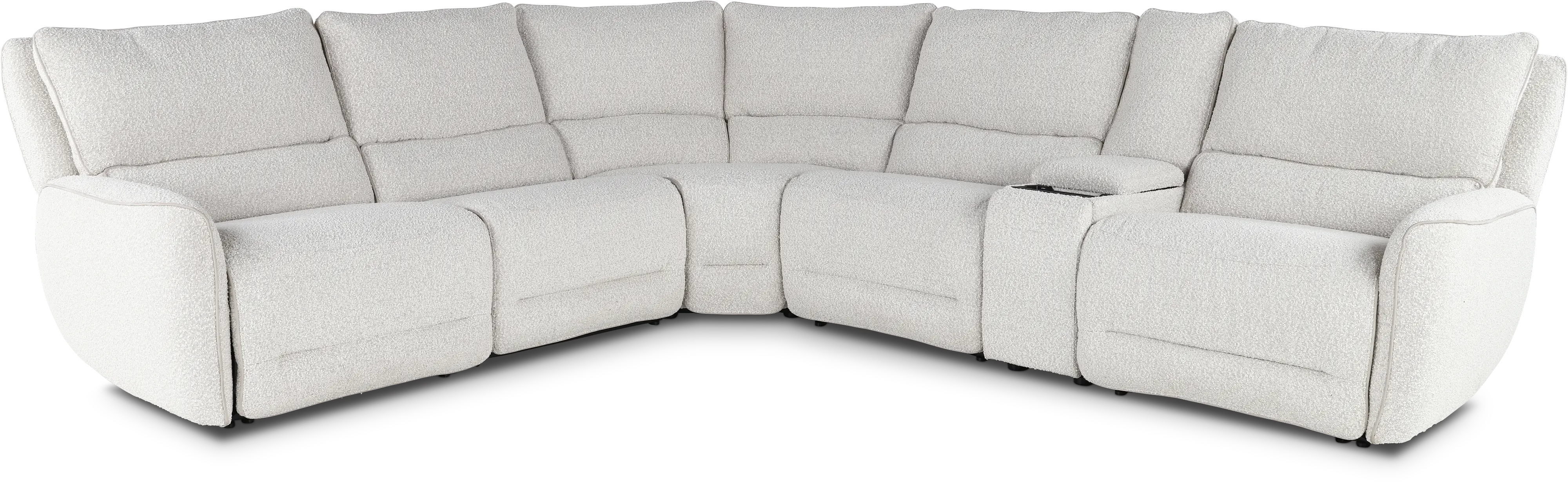 Stellar Cotton White 6-Piece Power Reclining Sectional-1