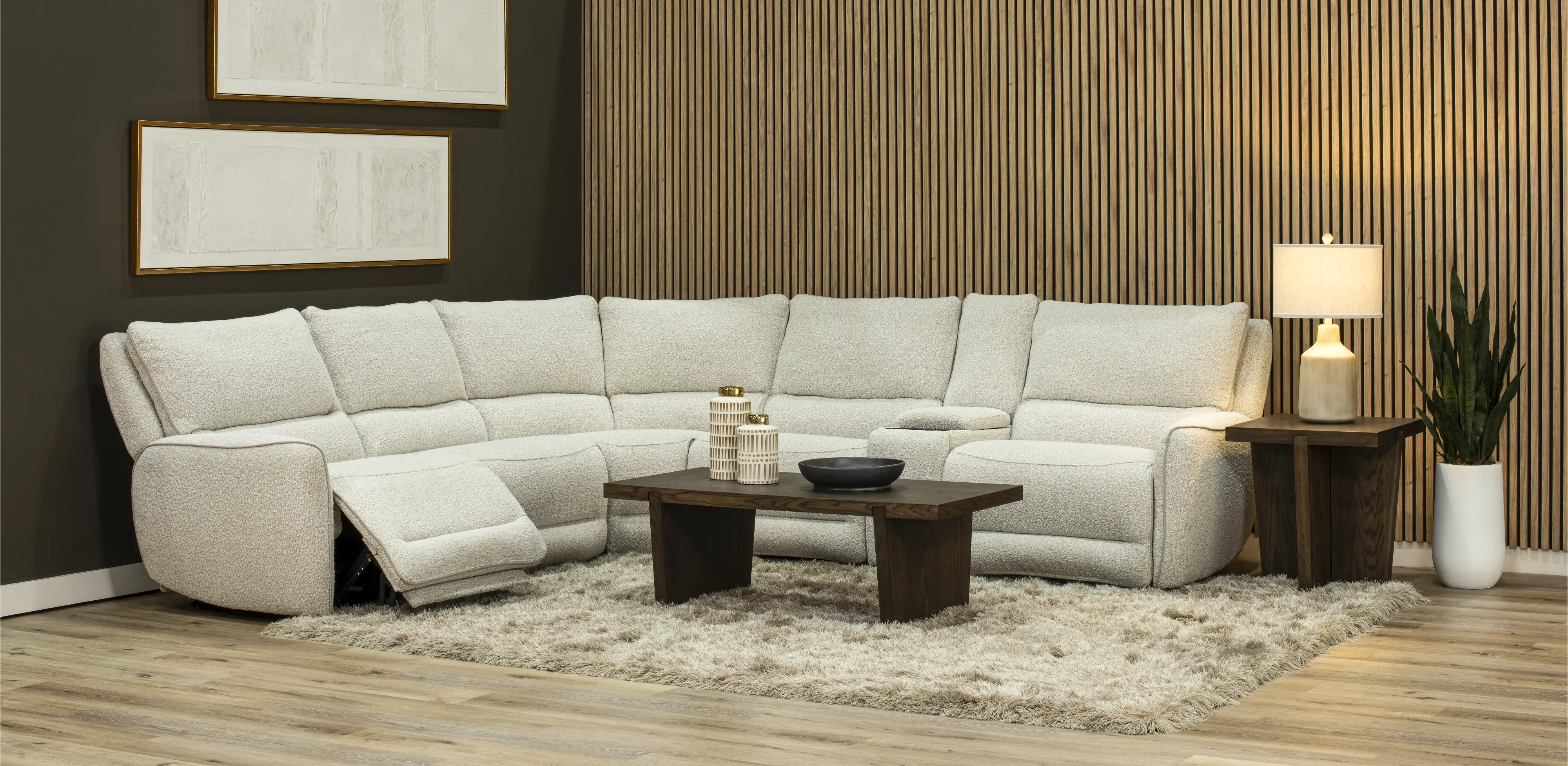 Stellar Cotton White 6-Piece Power Reclining Sectional-2
