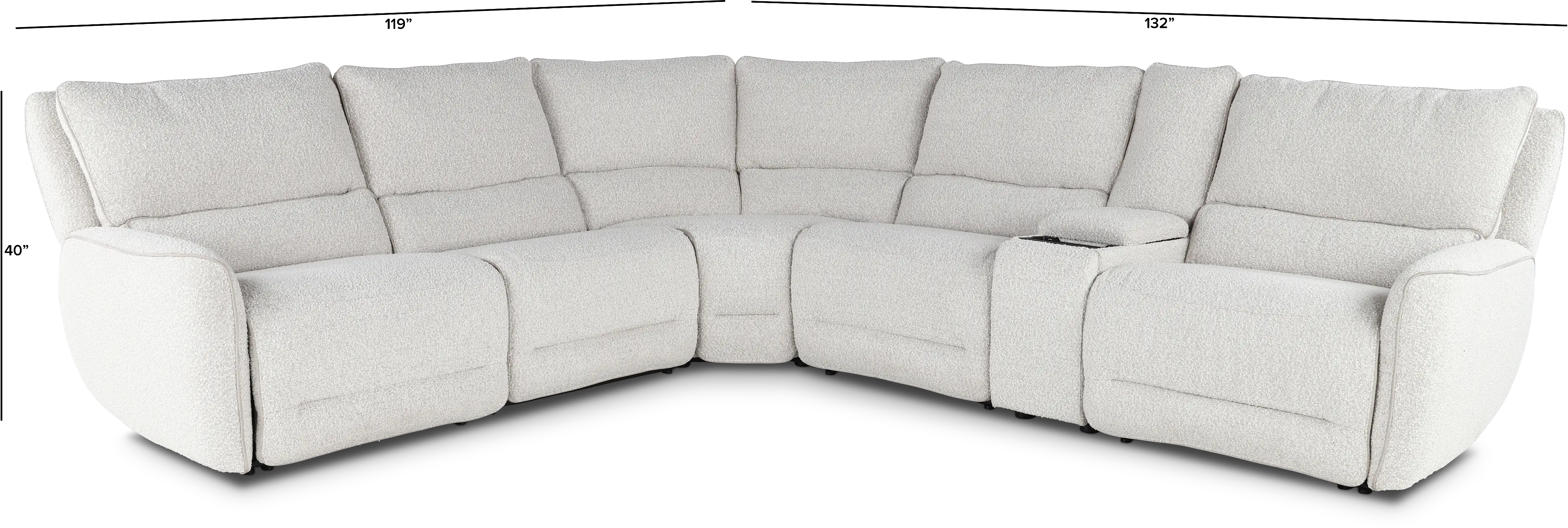 Stellar Cotton White 6-Piece Power Reclining Sectional-3