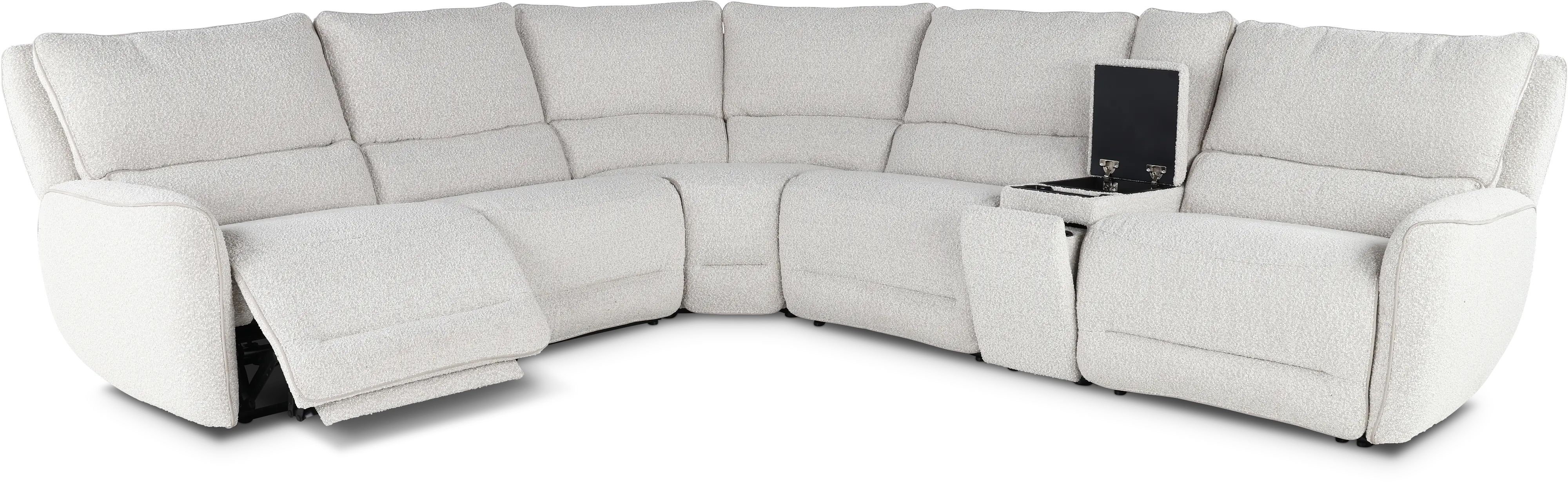 Stellar Cotton White 6-Piece Power Reclining Sectional-4