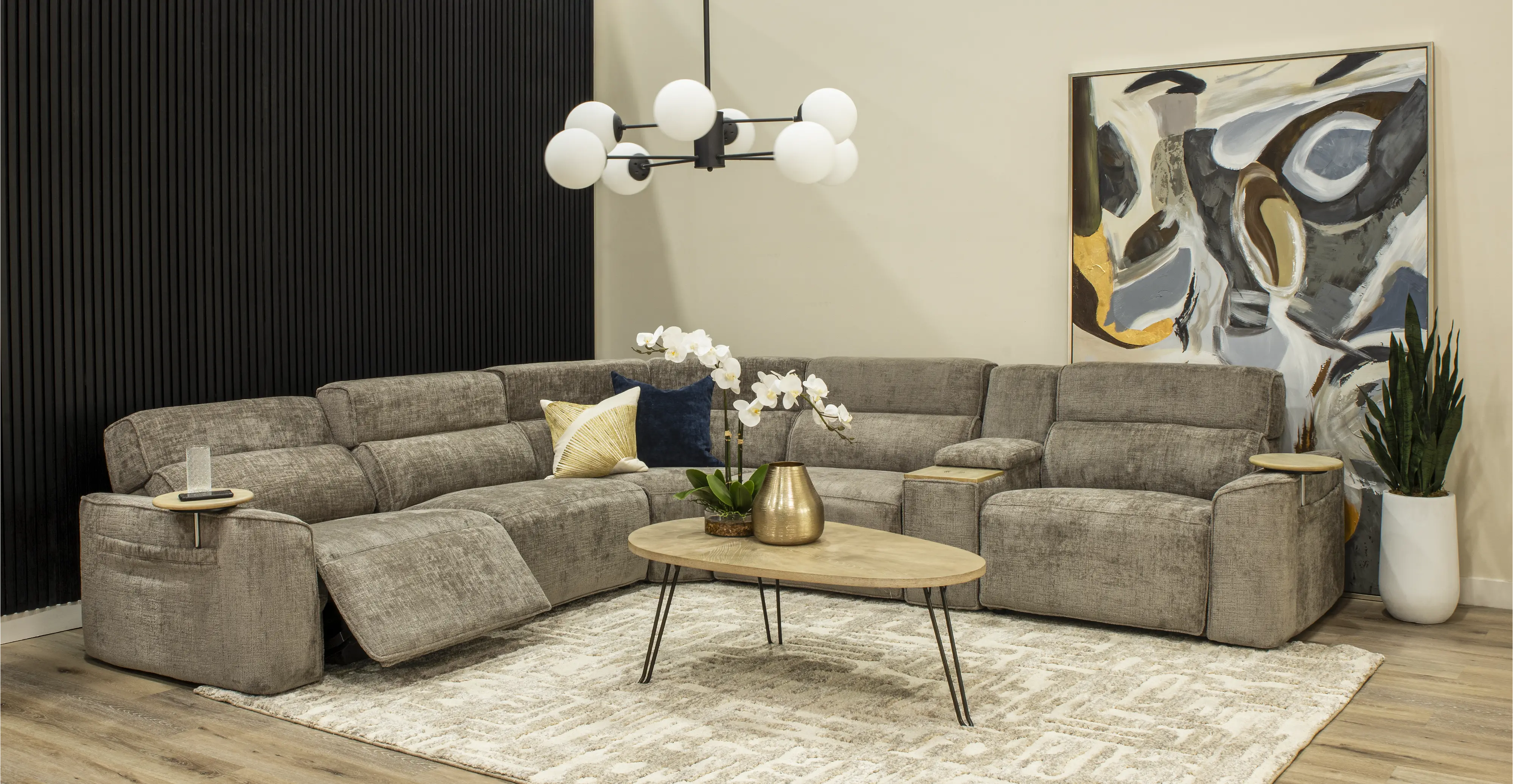 Alora Truffel 6-Piece Power Reclining Sectional with Audio Console-2