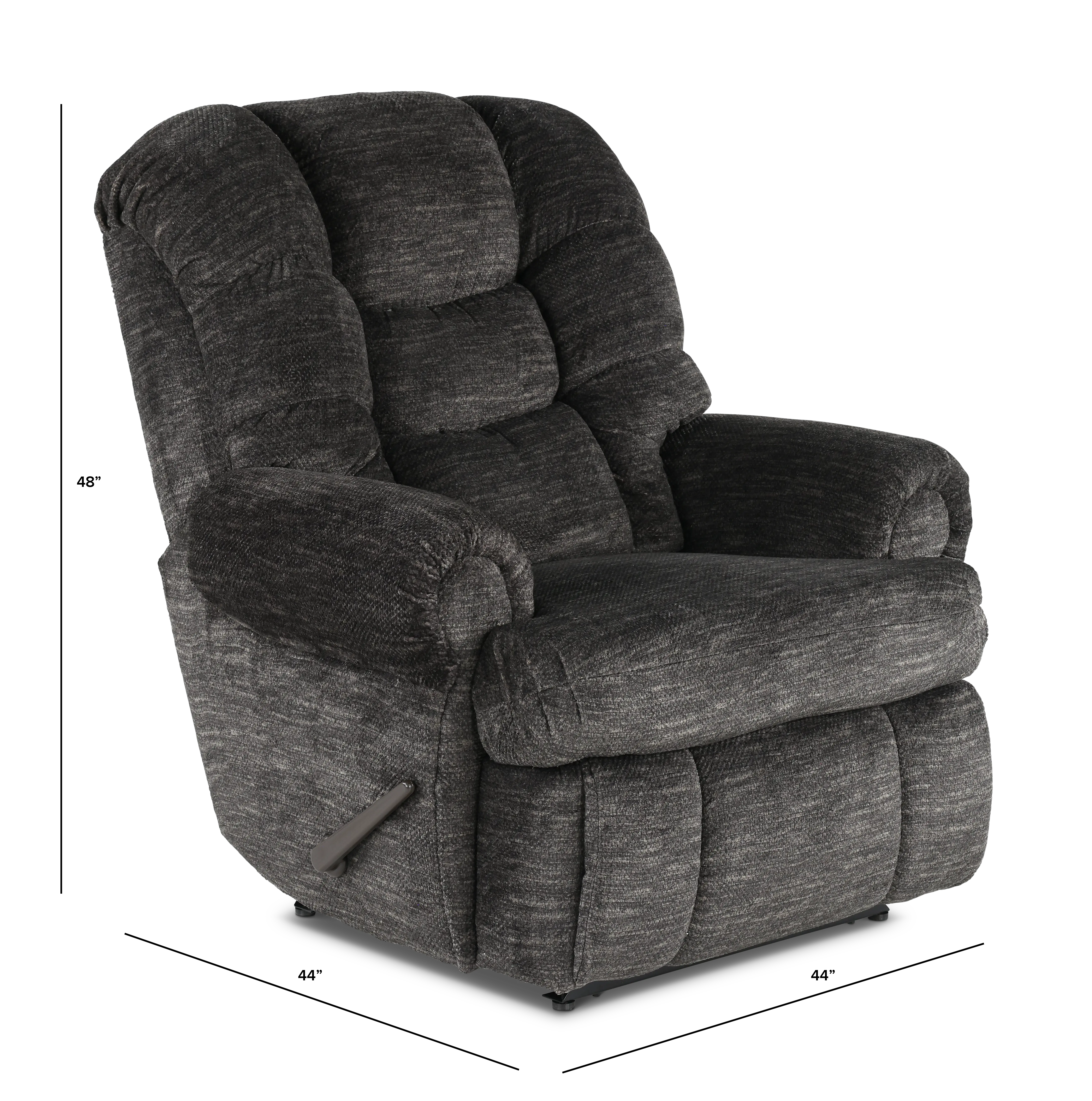 King Comfort Graphite Gray Big and Tall Recliner-3